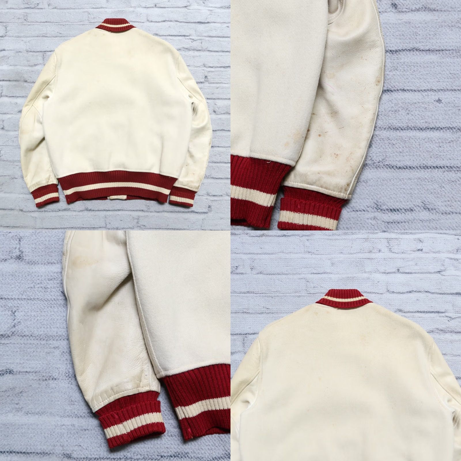 Vintage Vintage Stanford University Wool Leather Varsity Jacket Mens Jacket 44 White 90s Event Stanford University Varsity Jacket Mens Size US S / EU 44-46 / 1 - 11 Thumbnail