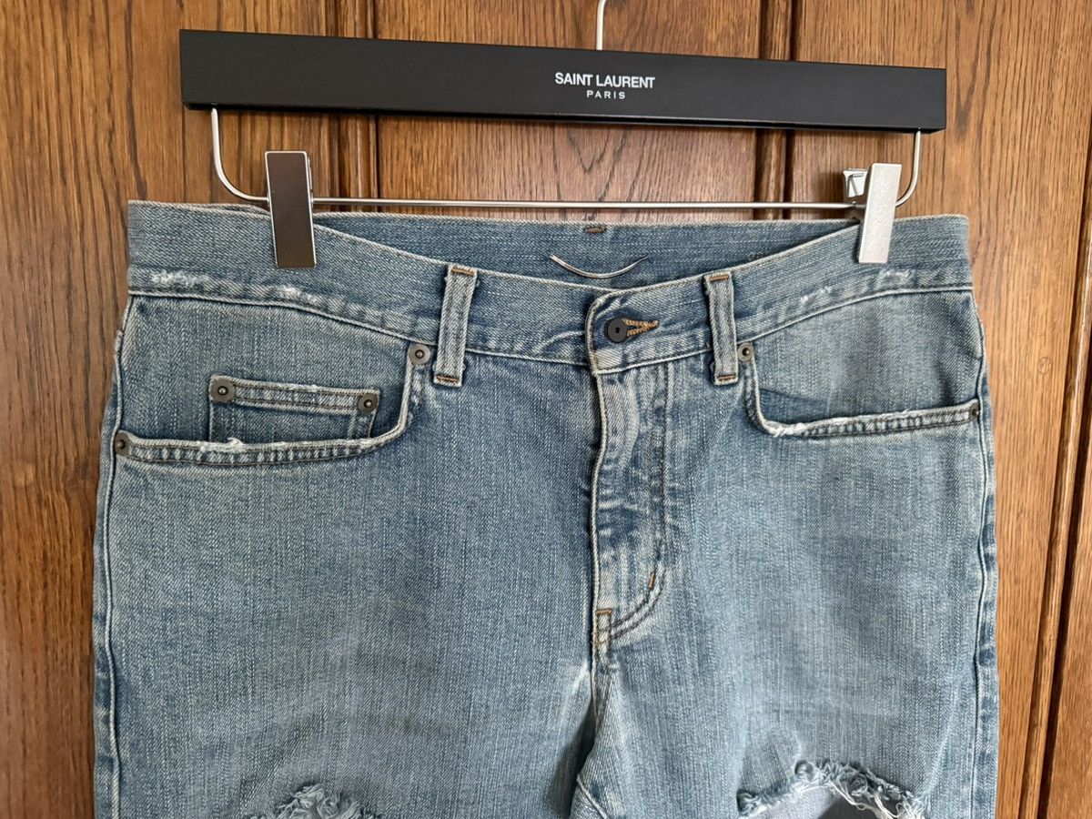 Saint Laurent Paris SS15 Saint Laurent Lenny Kravitz ripped denim jeans Hedi 31 Size US 31 - 13 Thumbnail