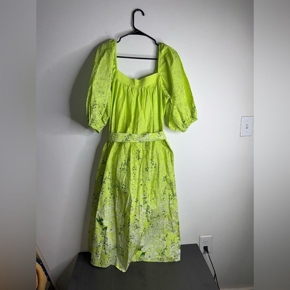 Other Ann Mashburn Floral Nicolette Dress- Lime Size M / US 6-8 / IT 42-44 - 5 Thumbnail