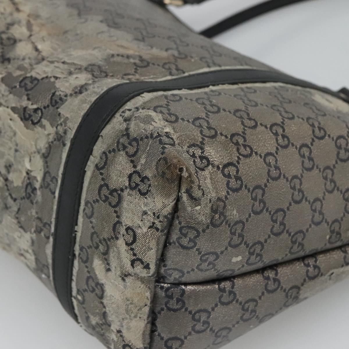 Gucci GUCCI GG Crystal Tote Bag Coated Canvas Navy Gold Size ONE SIZE - 10 Thumbnail