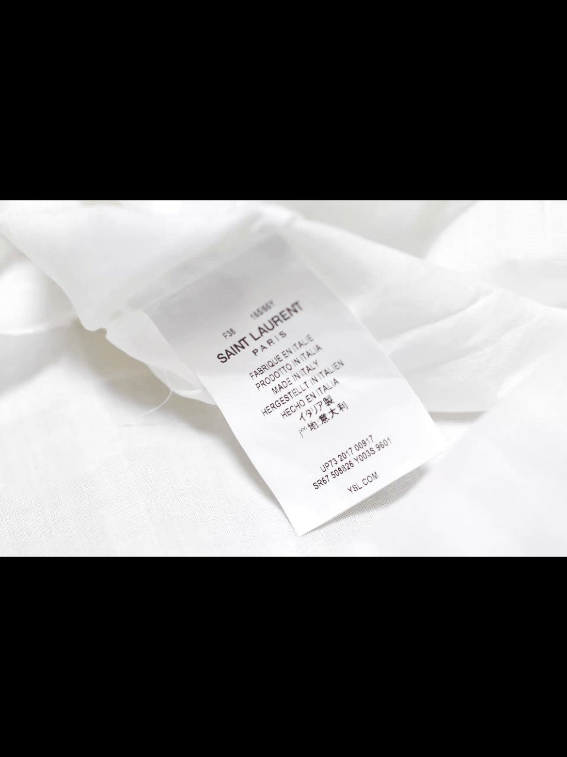 Saint Laurent Paris Sz 38 Saint Laurent Paris OS Runway White Stripe Shirt Size US M / EU 48-50 / 2 - 4 Thumbnail