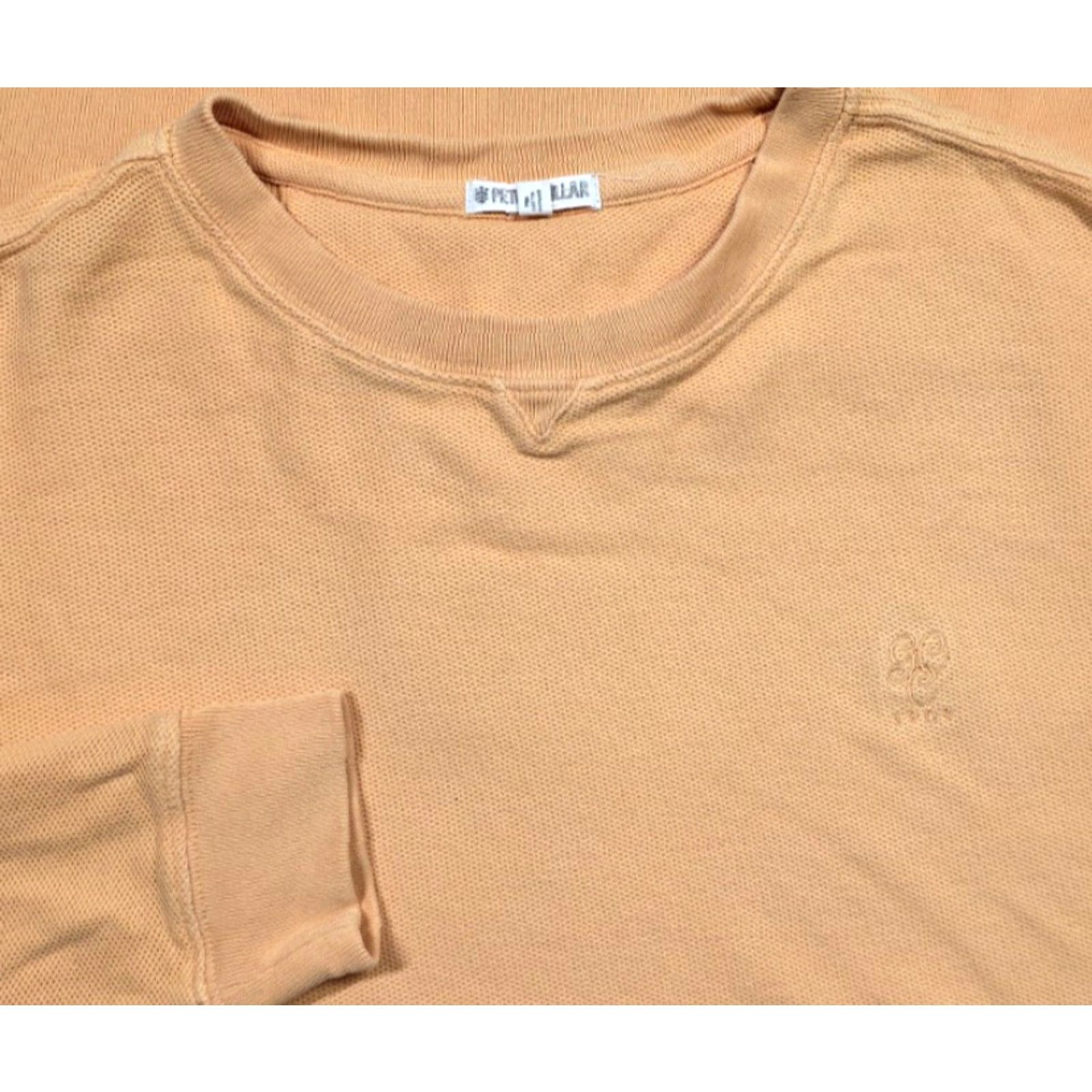 Peter Millar VINTAGE Peter Millar Pima Cotton Sweater Waffle-Knit Crew Neck Mens Orange L Lightweight (K) Size US L / EU 52-54 / 3 - 2 Thumbnail