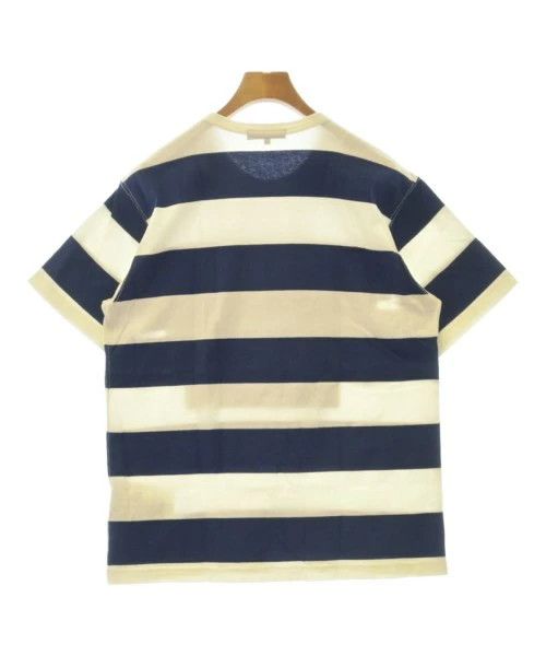 Comme des Garcons Homme T-Shirts Cotton Border Short Sleeve Patch Pattern White Navy Size US S / EU 44-46 / 1 - 2 Thumbnail
