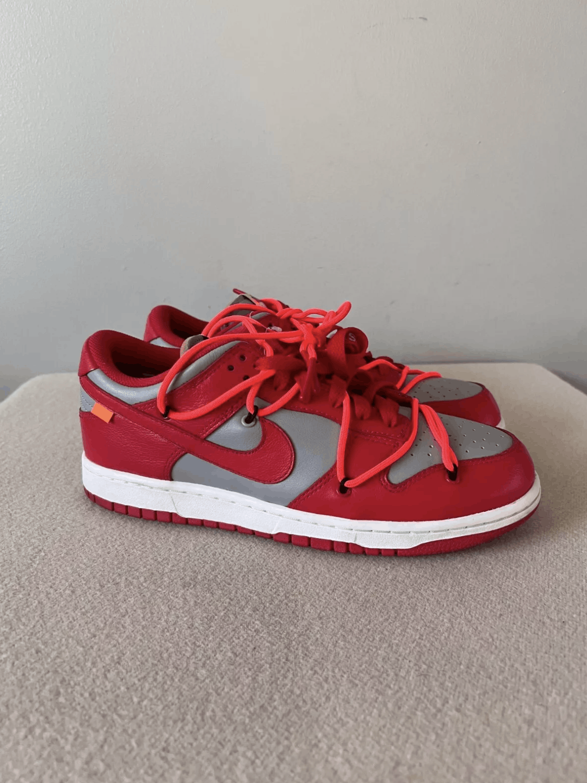 Nike × Off-White Off White Nike Dunk Low in University Red Size US 8.5 / EU 41-42 - 1 Thumbnail