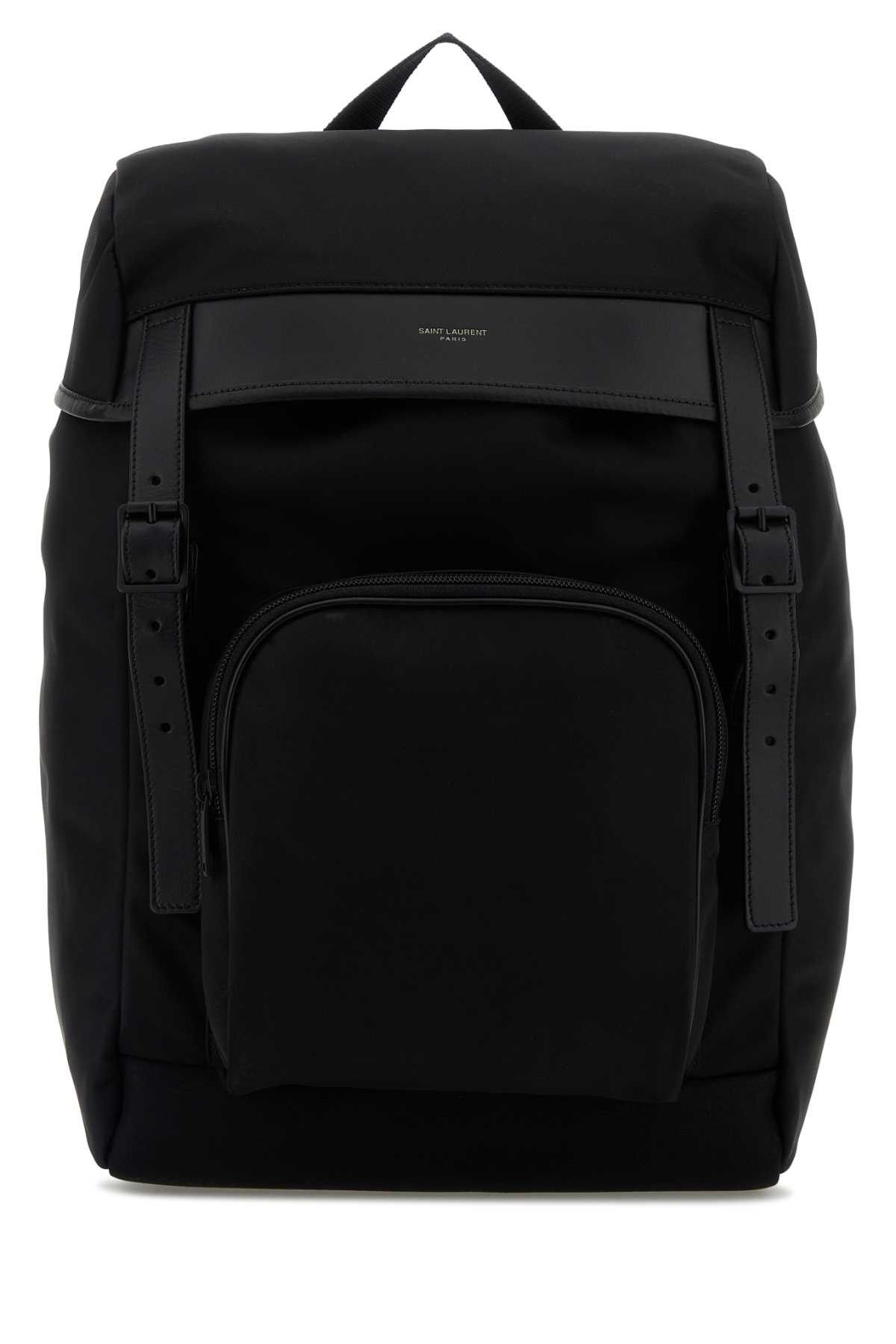 Saint Laurent Paris Black Fabric City Backpack Size ONE SIZE - 1 Thumbnail