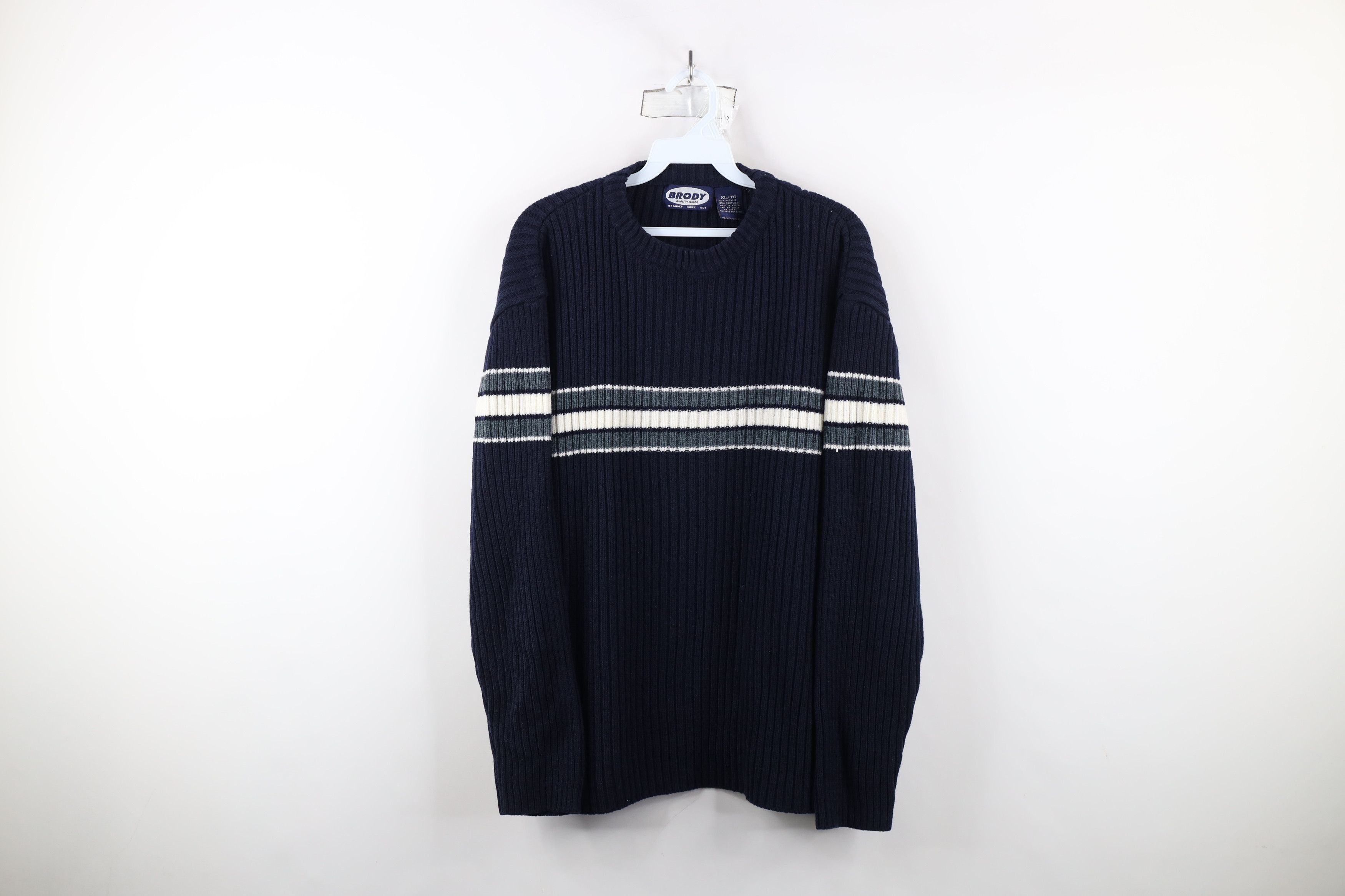 Vintage Vintage 90s Streetwear Block Chunky Ribbed Knit Sweater Size US XL / EU 56 / 4 - 1 Thumbnail