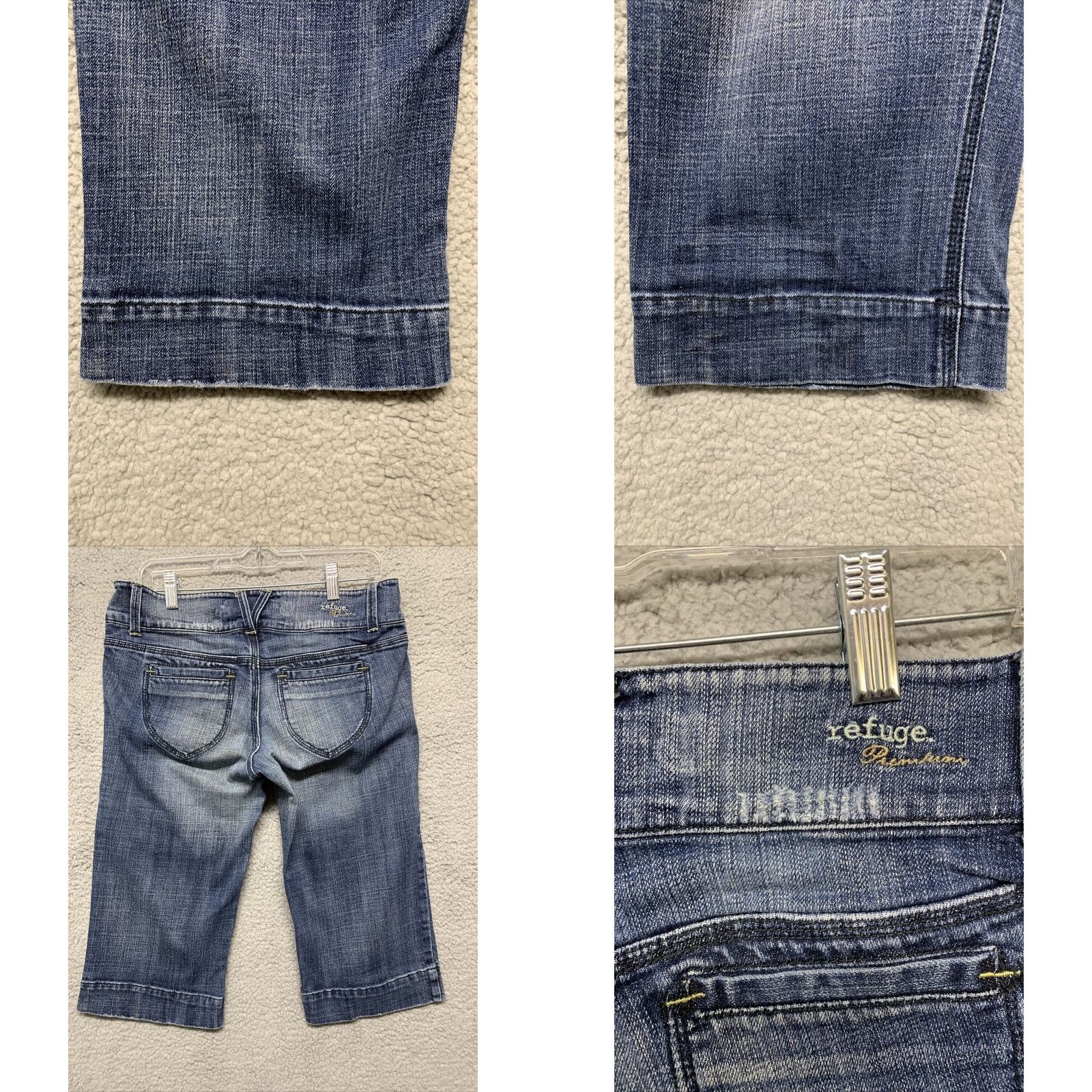 Denime Refuge Premium Womens Capri Jeans Denim Medium Wash Size 9 Stretch Blue 5-Pocket Regular Womens Size 30" / US 8 / IT 44 - 8 Thumbnail