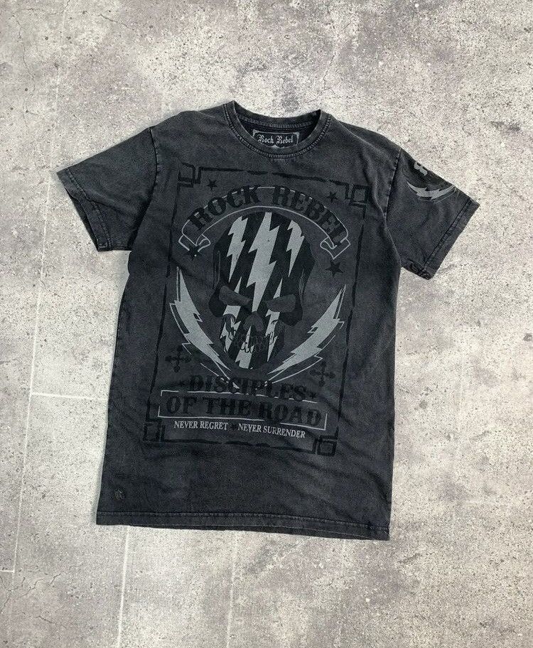 Band Tees Affliction Style Rock Rebel AOP Band Tee Y2K Size US M / EU 48-50 / 2 - 2 Thumbnail