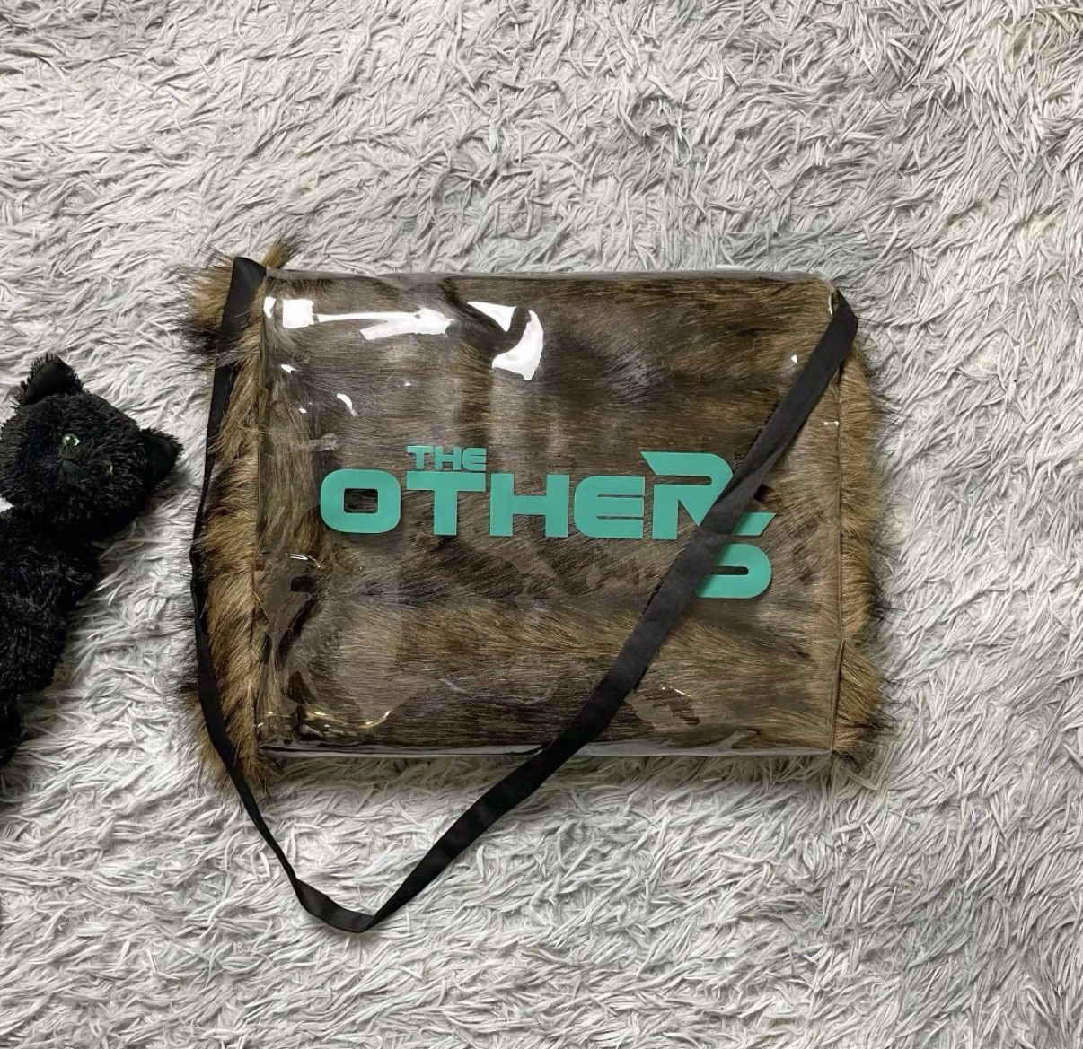 Raf Simons Brown Faux Fur Transparent Crossbody Bag Size ONE SIZE - 1 Thumbnail