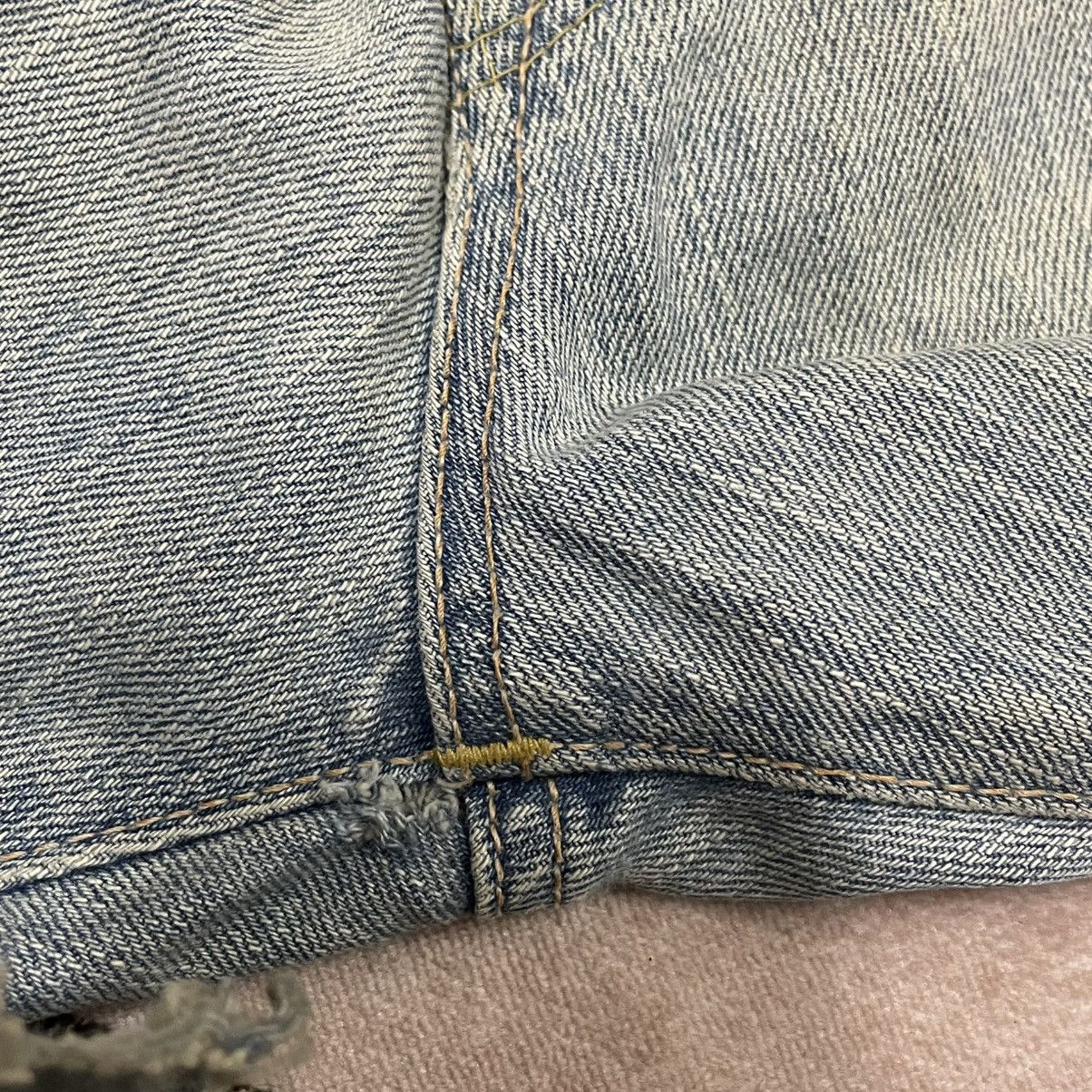 Edwin 🔥Edwin 505 Stoned Washed Ripped Distress Dirty Selvedge Jean Size US 35 - 11 Thumbnail