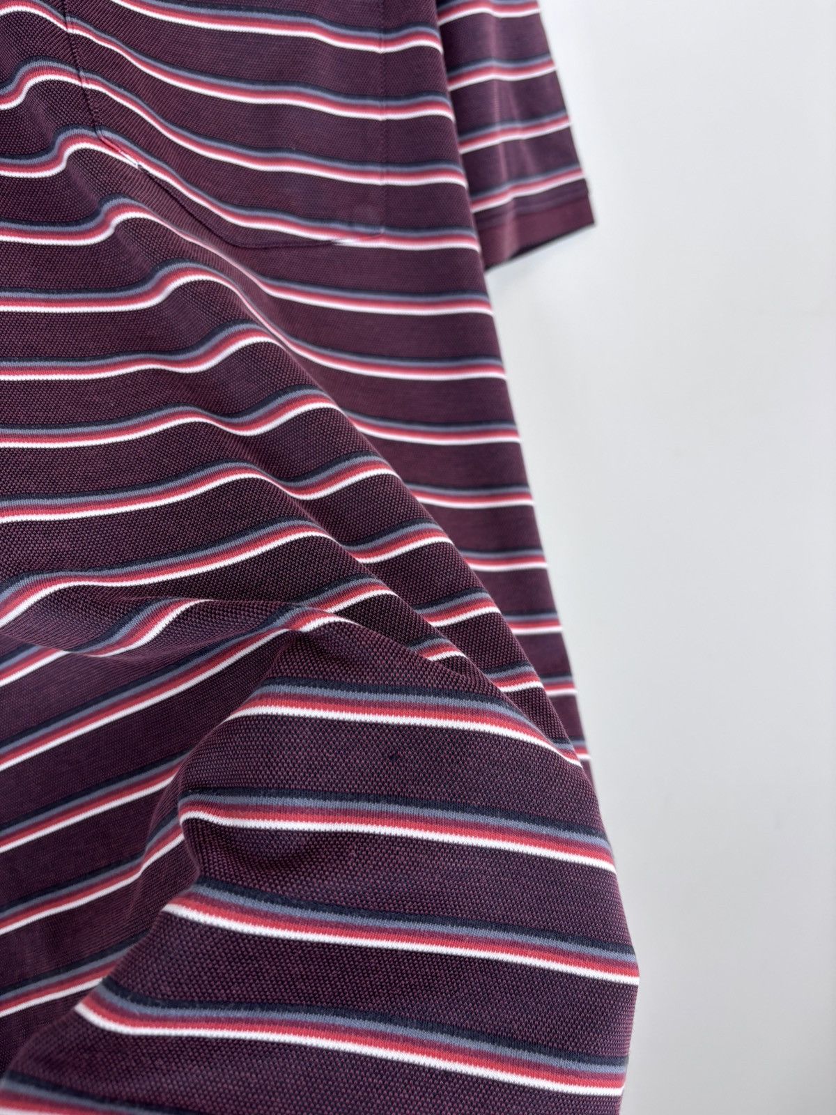 Paul Smith Paul Smith Men’s Burgundy Striped Short Sleeve Polo Shirt Size US XL / EU 56 / 4 - 10 Thumbnail