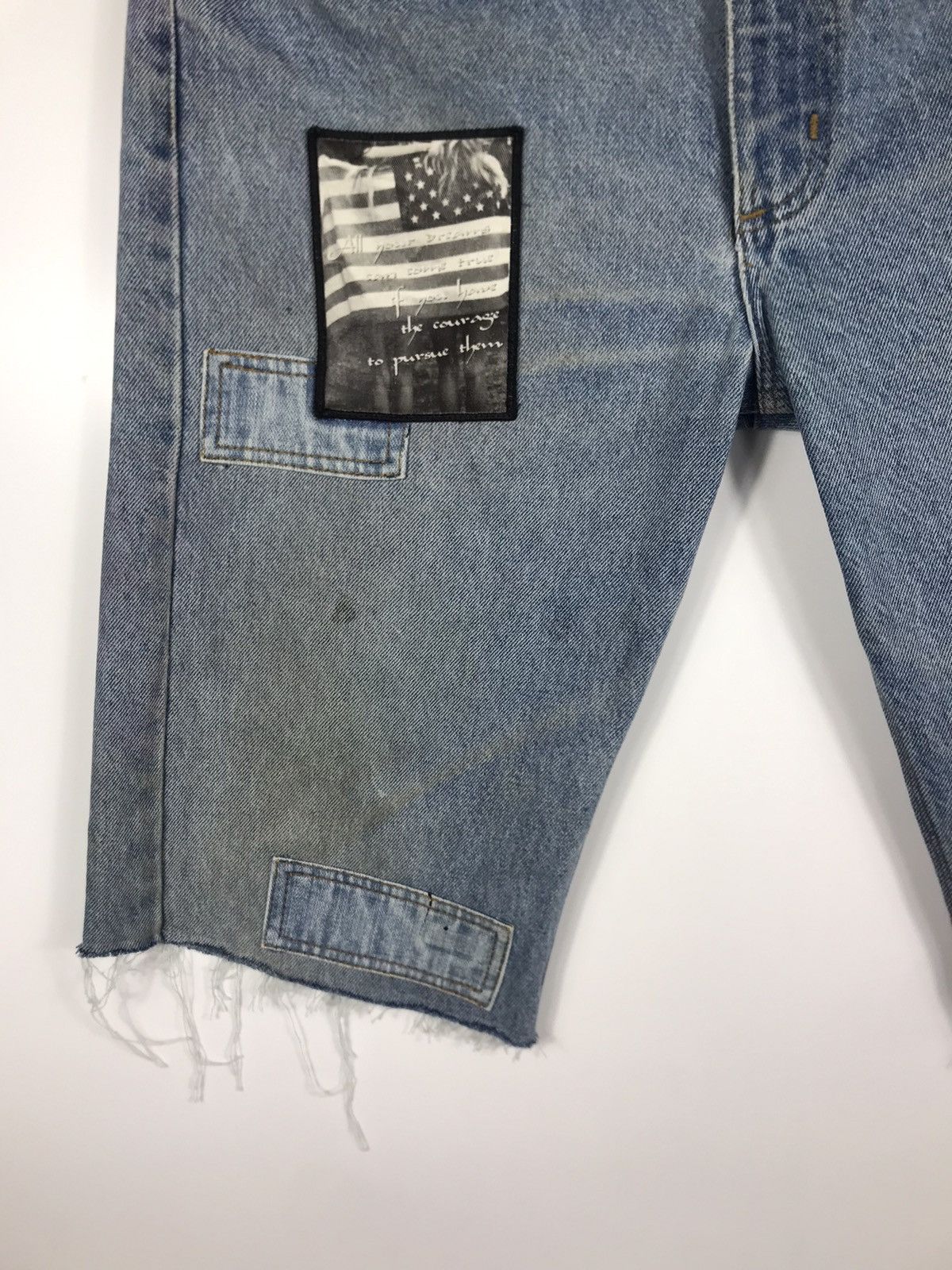 Carhartt ⚡️Light Wash Carhartt Pacthes Denim Jean Shorts 35X24 Size US 35 - 5 Thumbnail