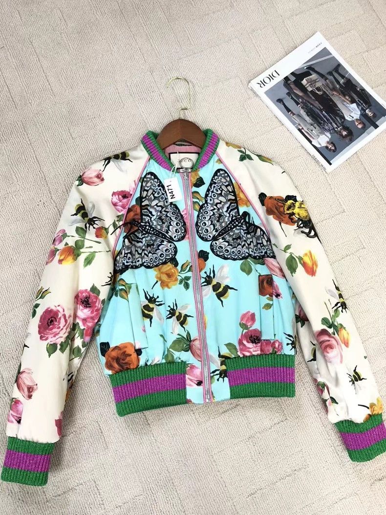 Gucci Gucci Floral Embroidered Baseball Jacket - dmc Size US XL / EU 56 / 4 - 1 Thumbnail