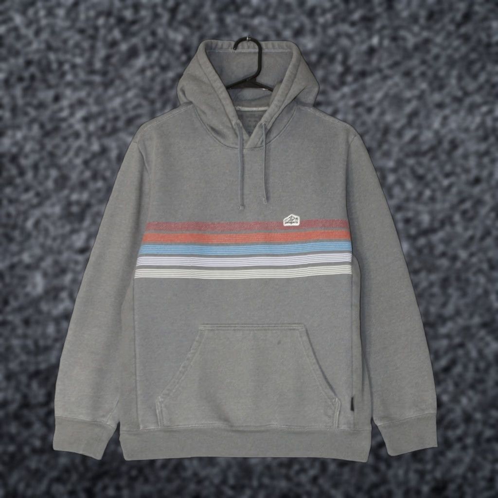 Patagonia Patagonia Hoodie Mens S Gray Striped Logo Pullover Sweatshirt Size US S / EU 44-46 / 1 - 1 Thumbnail