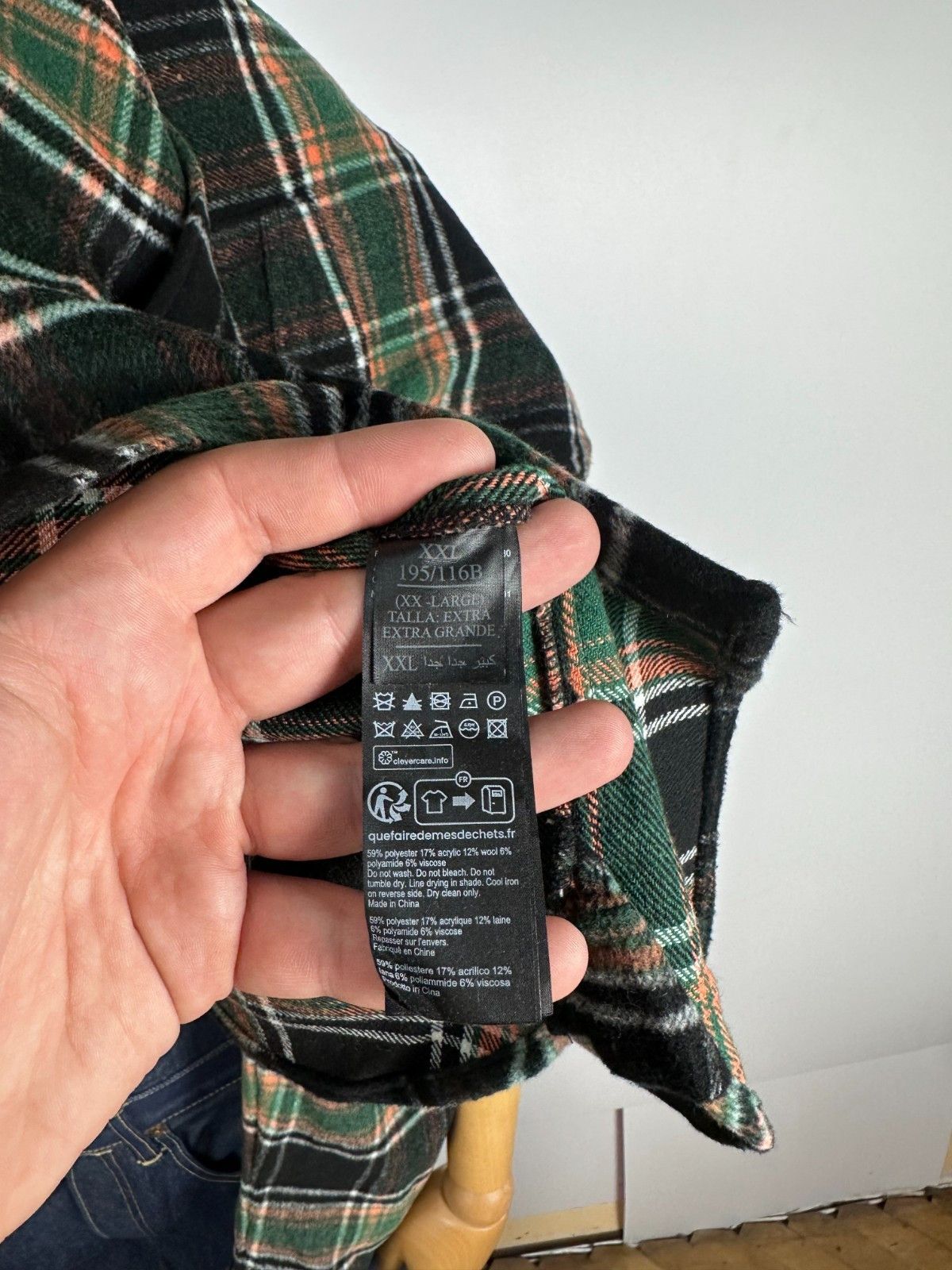 Allsaints AllsaInts Commune Checked Wool Shirt Green Black Size XXL Size US XXL / EU 58 / 5 - 8 Thumbnail