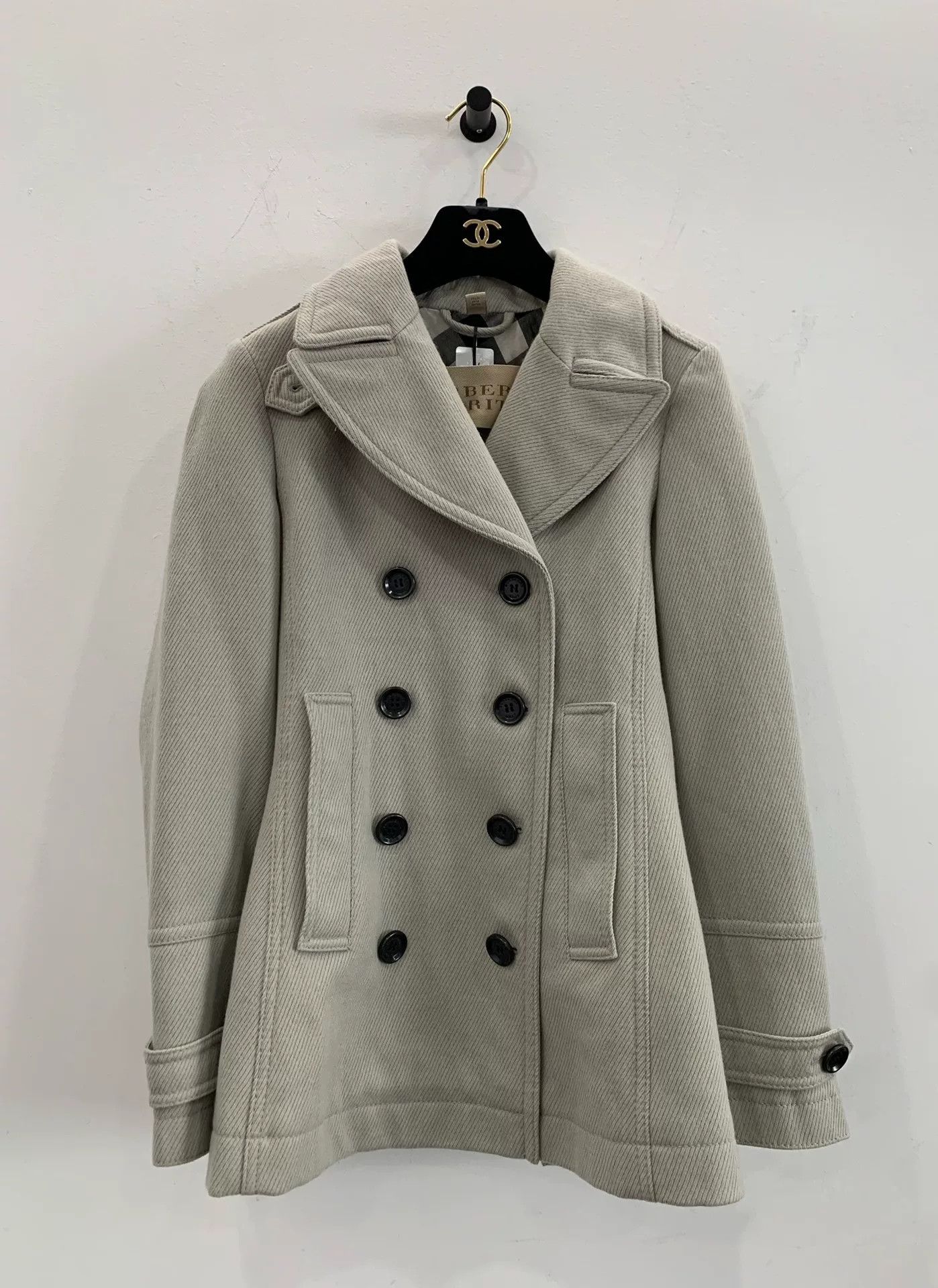 Burberry Burberry Classic Gray Wool Short Trench Coat Size US S / EU 44-46 / 1 - 1 Thumbnail