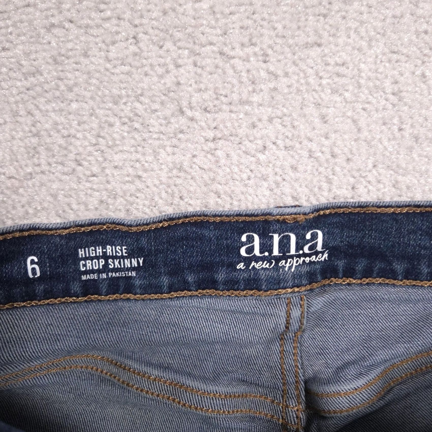 Vintage a.n.a A New Approach Jeans Womens 6 Blue High Rise Crop Skinny Stretch Denim Size 28" / US 6 / IT 42 - 5 Thumbnail
