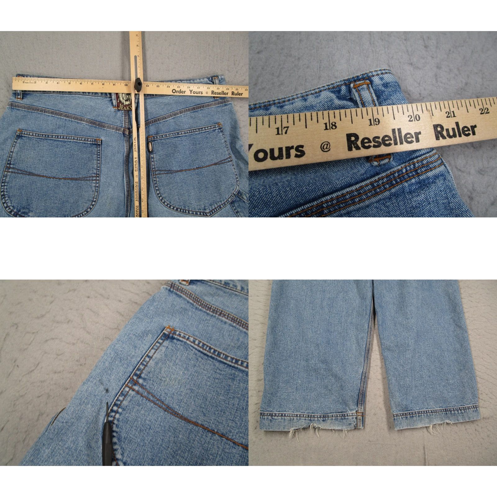 Denime VINTAGE Gasoline Jeans Mens Jeans 40 Light Wash Carpenter Hammer Loop Denim Pants 90s Mens 40 Light Blue Retro Denim Pants Size US 40 / EU 56 - 8 Thumbnail