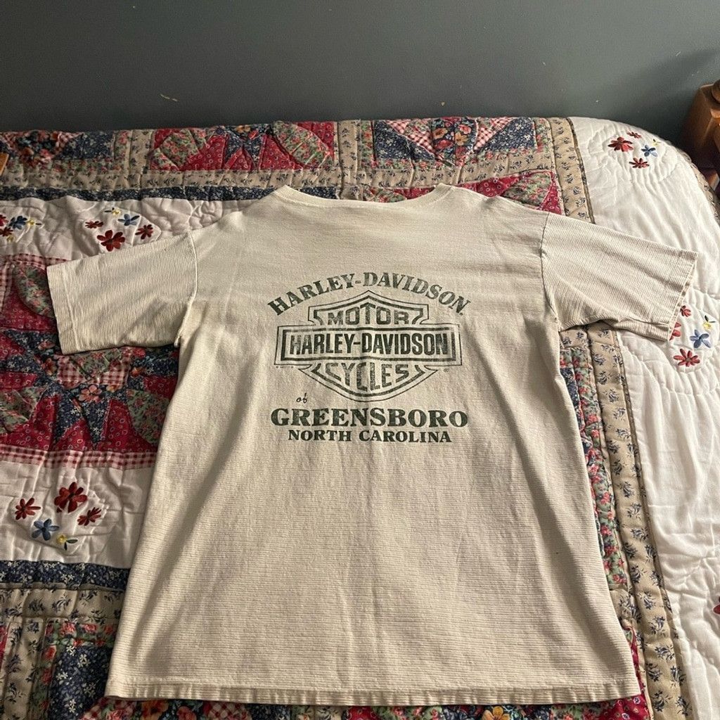 Harley Davidson Harley-Davidson Cream Men's T-Shirt size L(holes in pits) Size US L / EU 52-54 / 3 - 2 Thumbnail