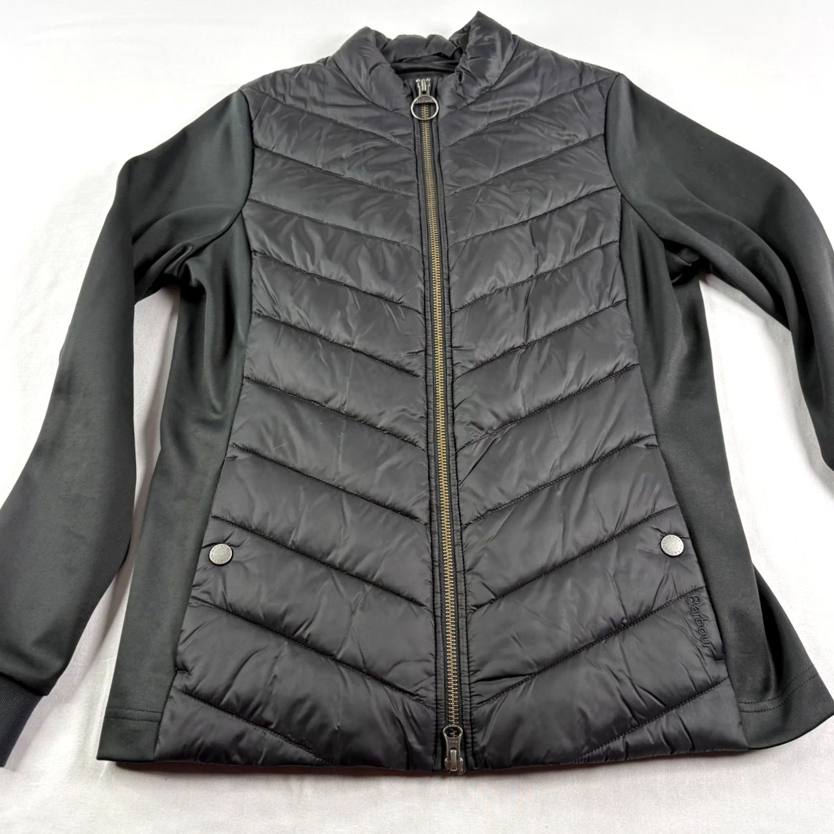 Barbour Barbour Jacket Womens Size 6 Black Quilted Hargate Sweat Full Zip Coat Size M / US 6-8 / IT 42-44 - 3 Thumbnail