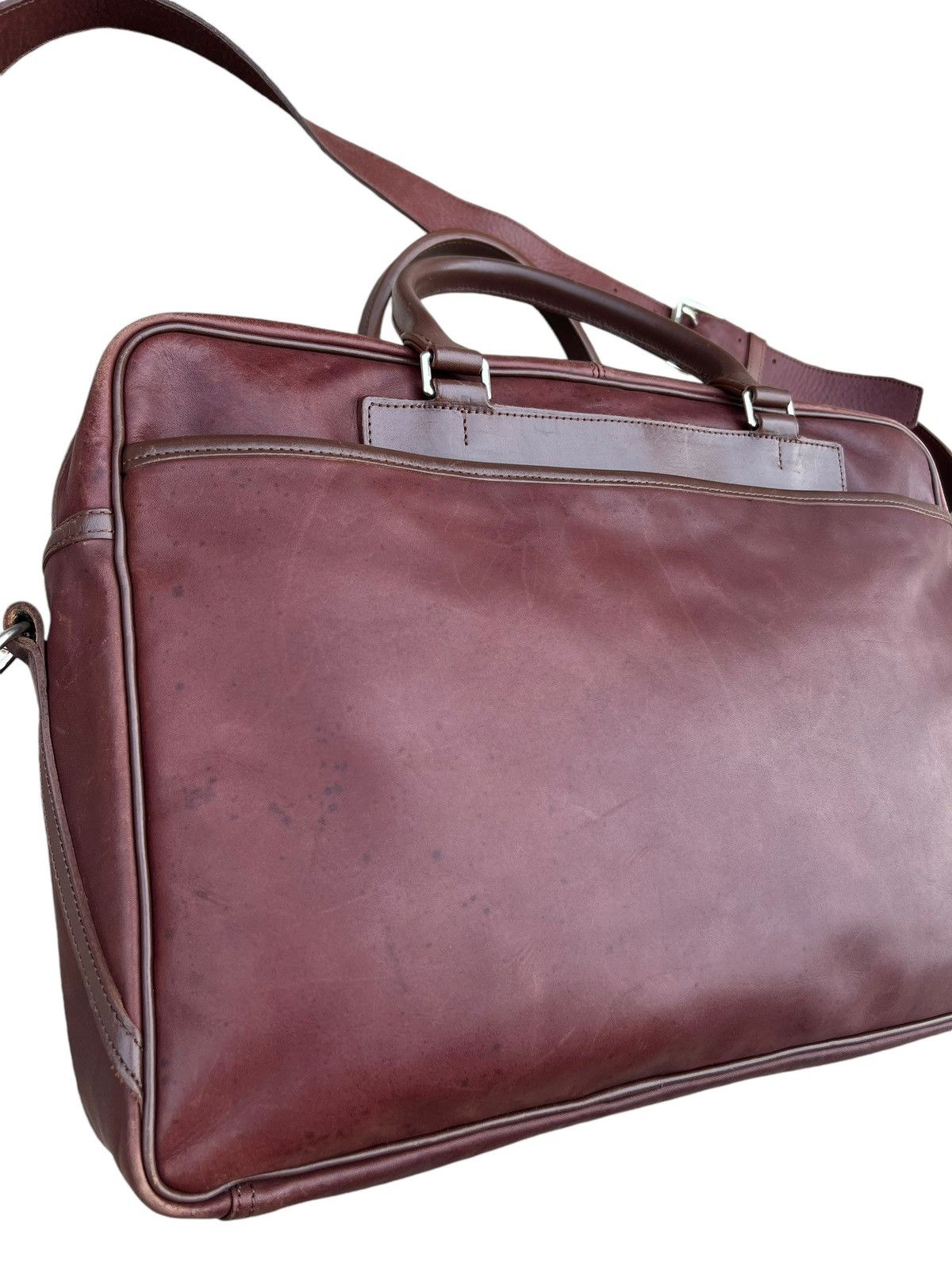 Japanese Brand × Leather Somes Saddle Japan Distressed Patina Leather 2 Way Bag Size ONE SIZE - 8 Thumbnail