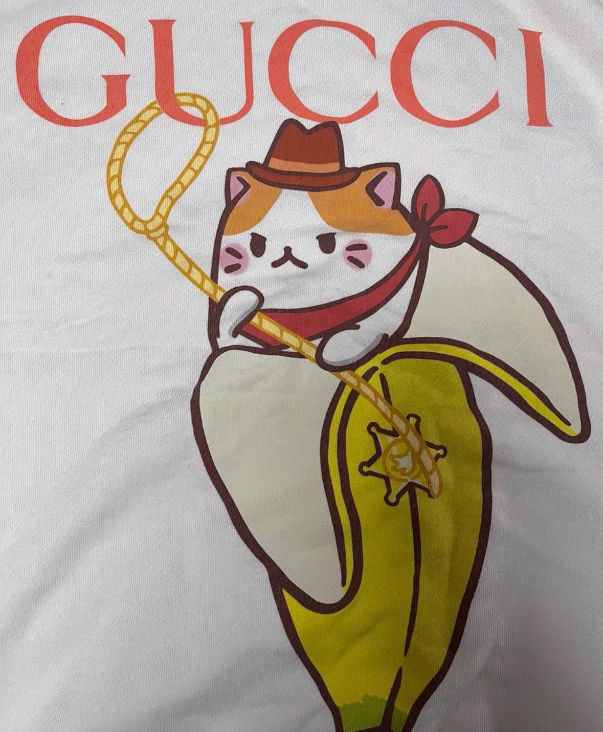 Gucci Gucci Yellow rubber cat white loose sweatshirt 2501-Nextarr Size US XL / EU 56 / 4 - 3 Thumbnail
