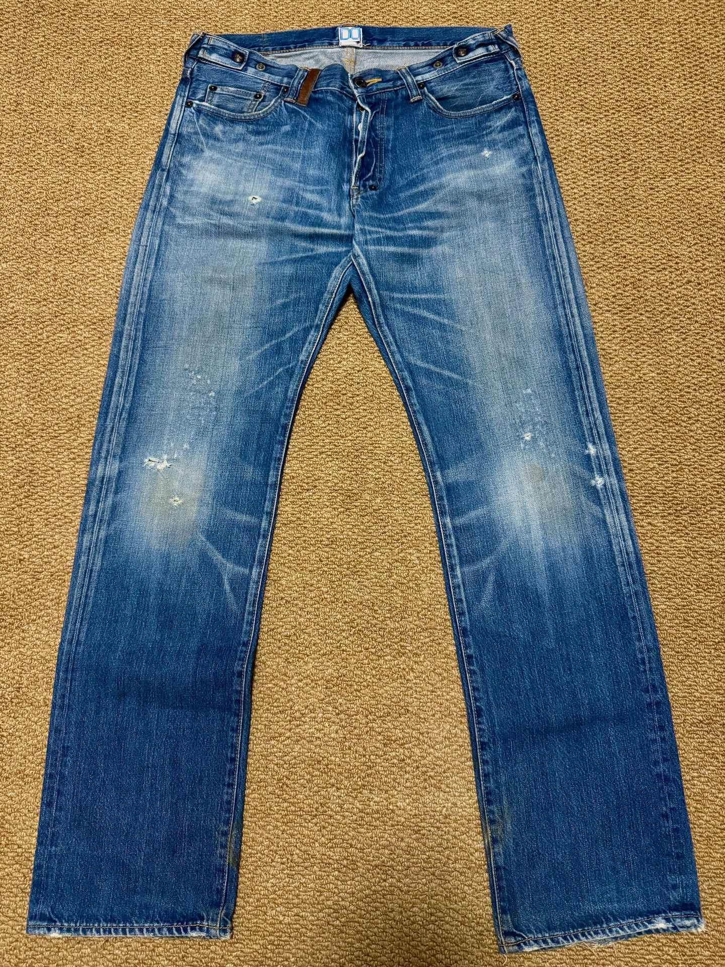Prps Prps Blue Distressed Denim Jeans Size US 33 - 1 Thumbnail