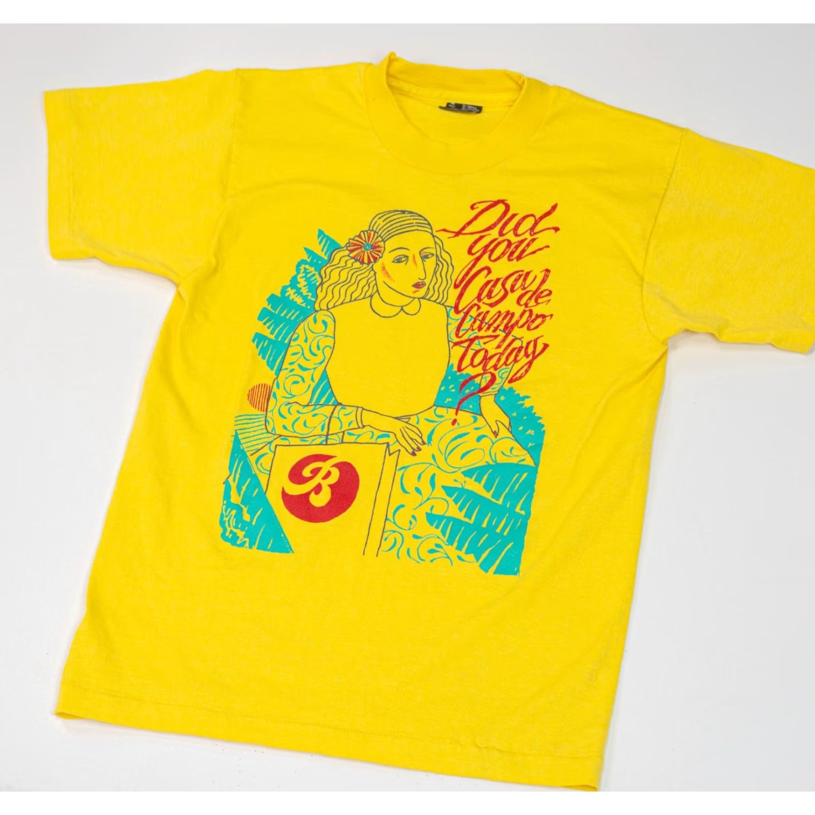 Vintage VINTAGE Screen Star T-Shirt Mens Short Sleeve Crew Neck 1990s 80s Art Yellow M Size US M / EU 48-50 / 2 - 6 Thumbnail