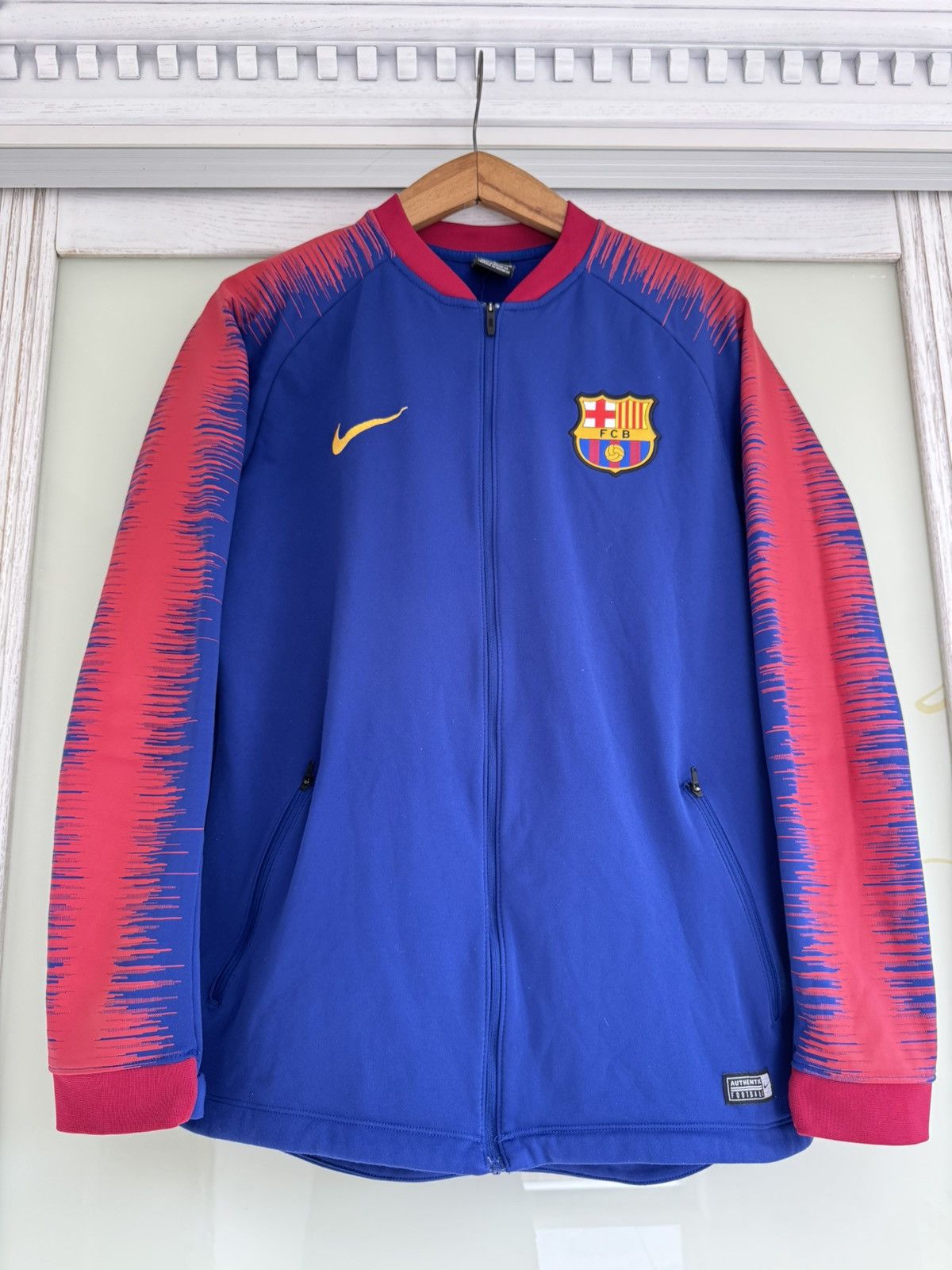 Nike Barcelona 2018-2019 Soccer Track Jacket Football Kit Shirt Size US M / EU 48-50 / 2 - 5 Thumbnail