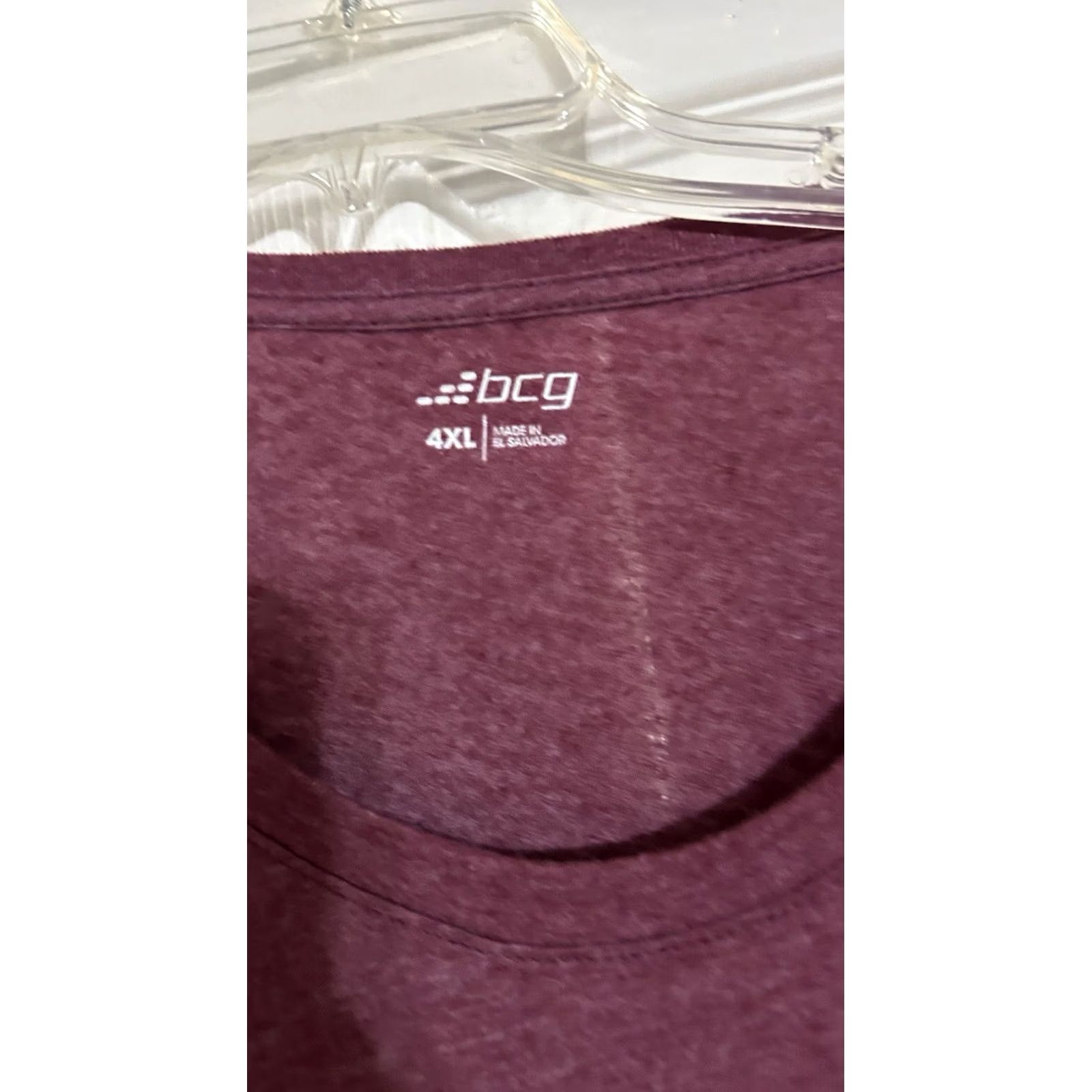 Vintage BCG Men’s 4XL Maroon Activewear Athletic Shirt Crew Neck Short Sleeve Red Size US XXL / EU 58 / 5 - 2 Thumbnail