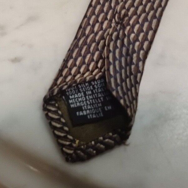 Other Mens 100% Silk Tie Made in Italy Roberto Villini Couture Tan Size ONE SIZE - 5 Thumbnail