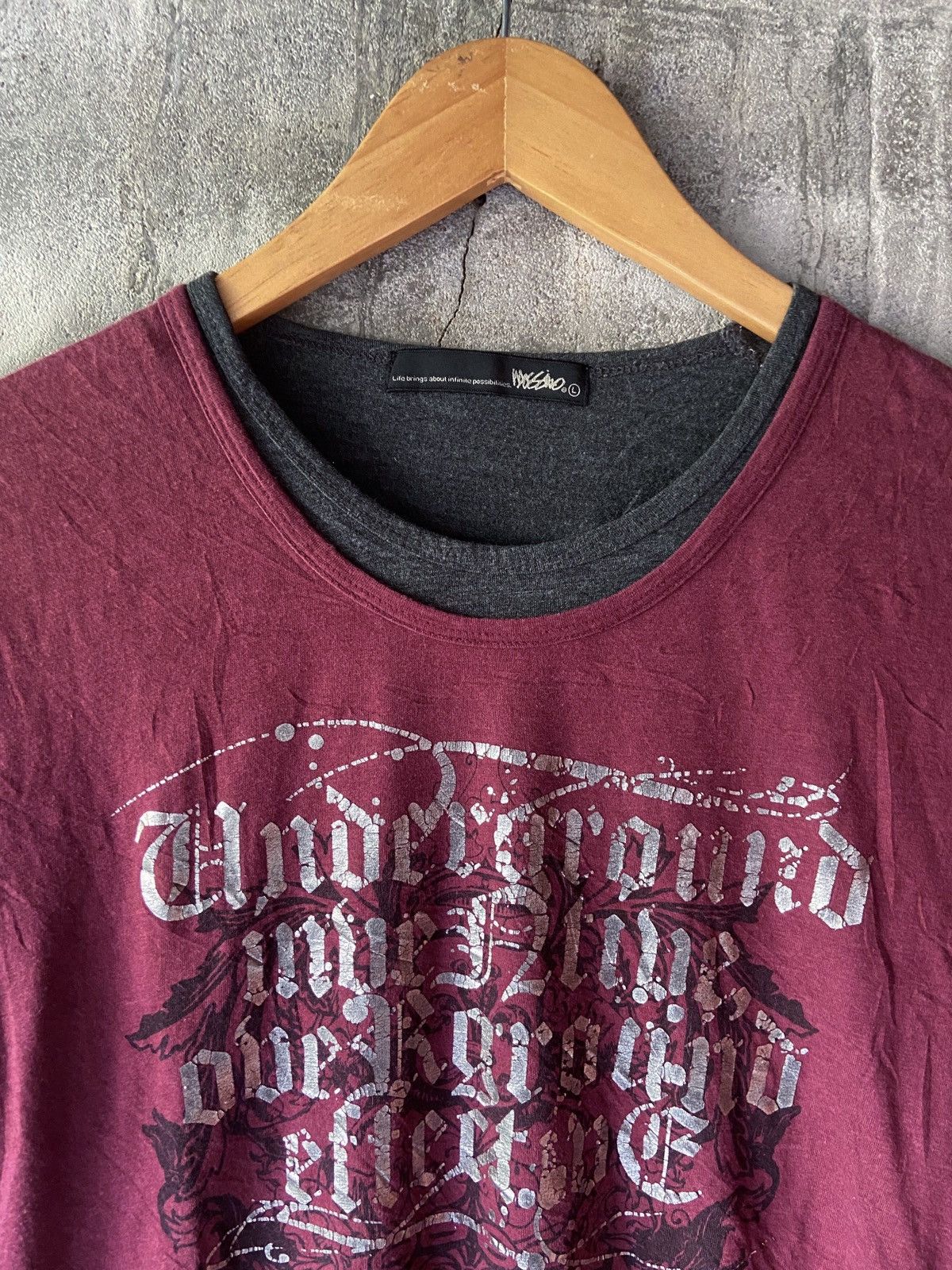 Beauty Beast × Hysteric Glamour × Japanese Brand 🌸DOUBLE LAYER NECK MOSSIMO TEE Size US M / EU 48-50 / 2 - 5 Thumbnail