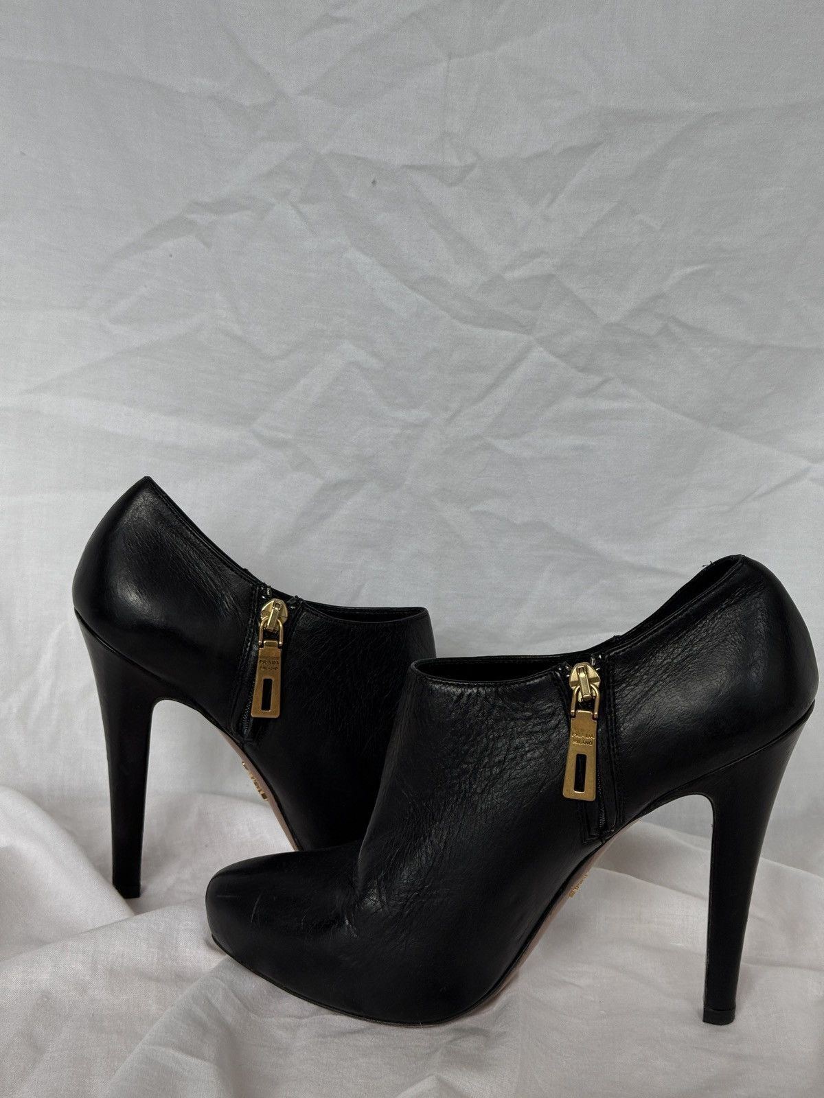 Designer × Prada Prada Black Leather Ankle Boots Biker Boots Size US 6 / IT 36 - 6 Thumbnail