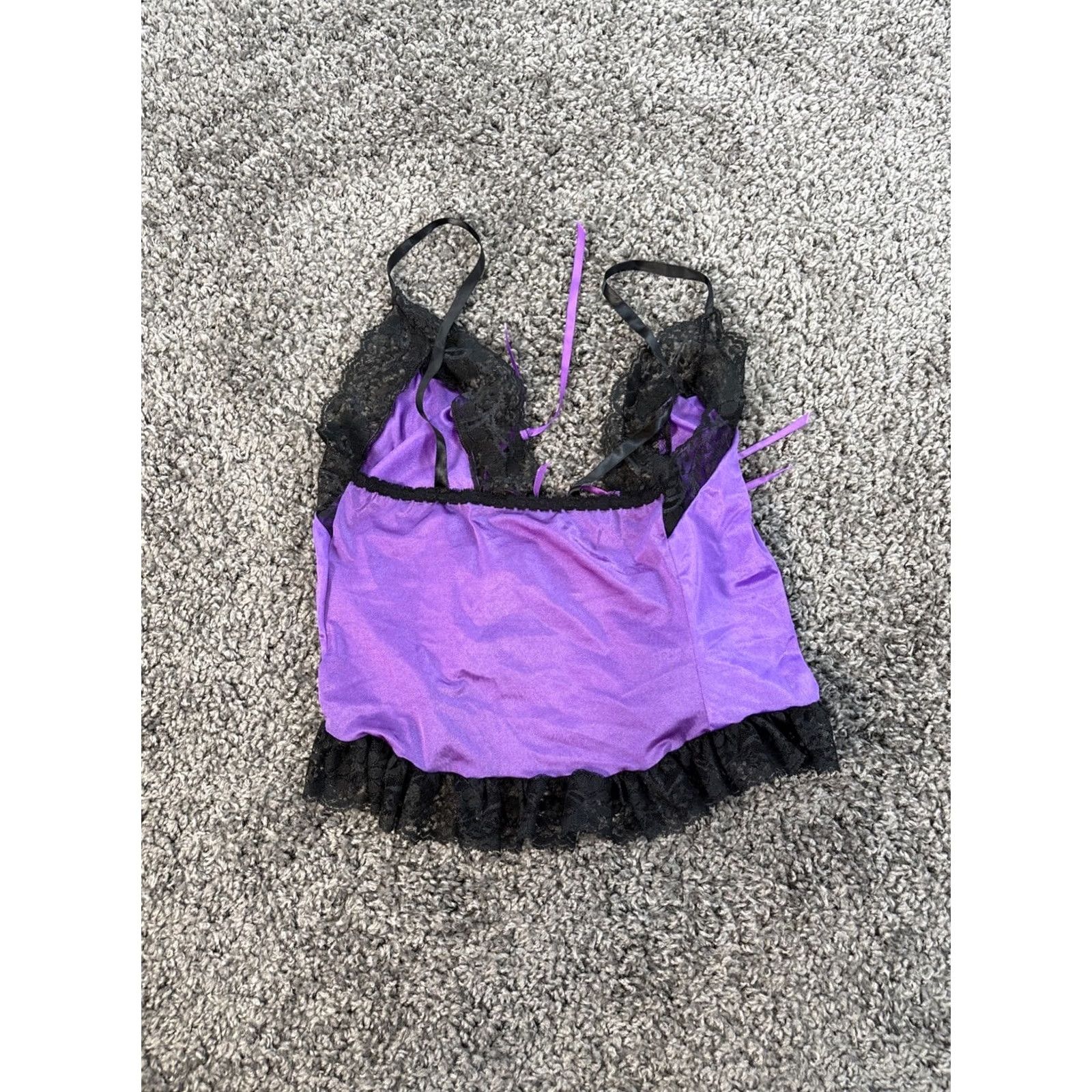 Vintage VINTAGE Innermost Camisole Top Womens Medium Purple Floral Lace Tie 90s Womens M Purple Lace Innermost Top Camisole Size M / US 6-8 / IT 42-44 - 5 Thumbnail