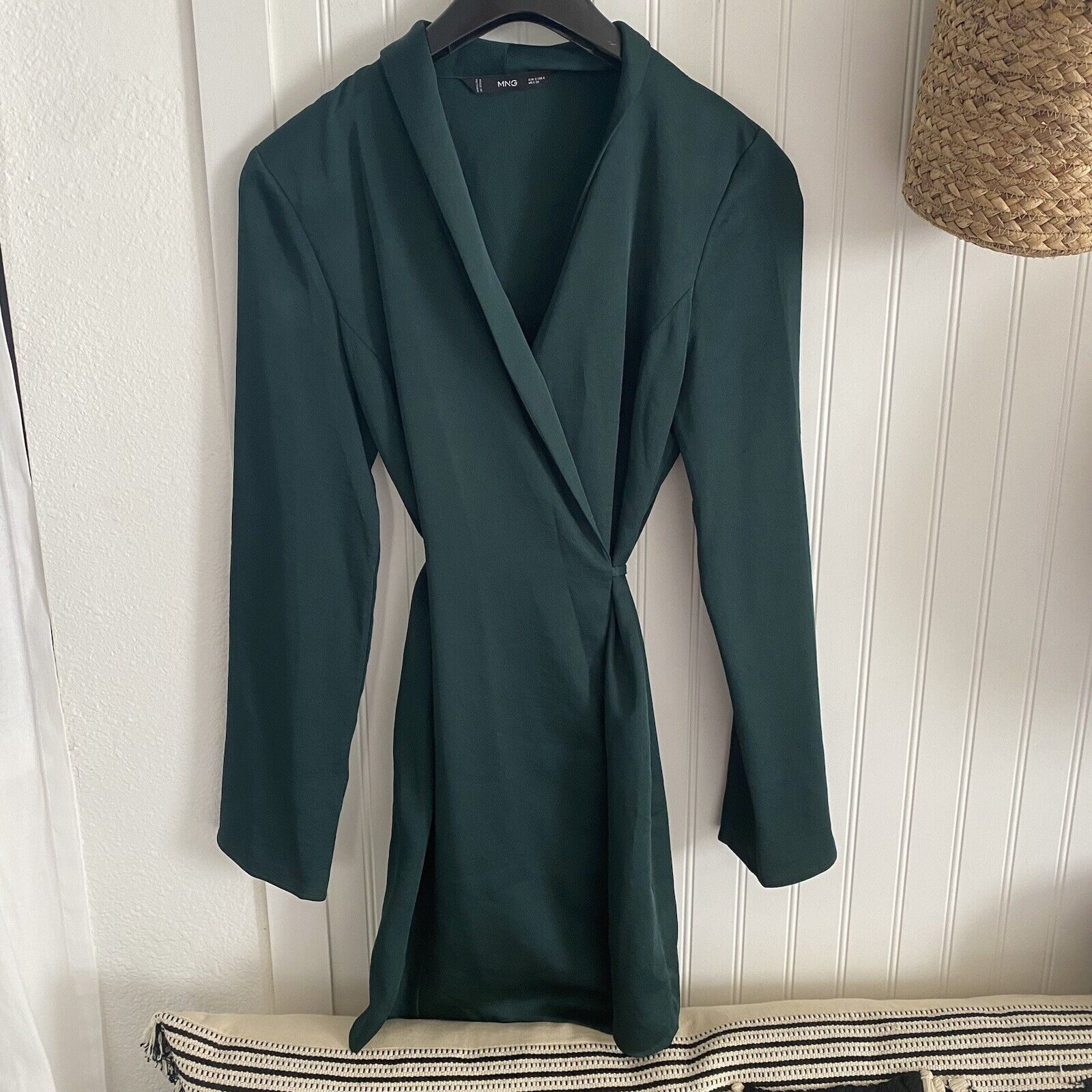Mango Mango Women’s Green Wrapped Lapel Collar Long Sleeve Party Size S / US 4 / IT 40 - 1 Thumbnail