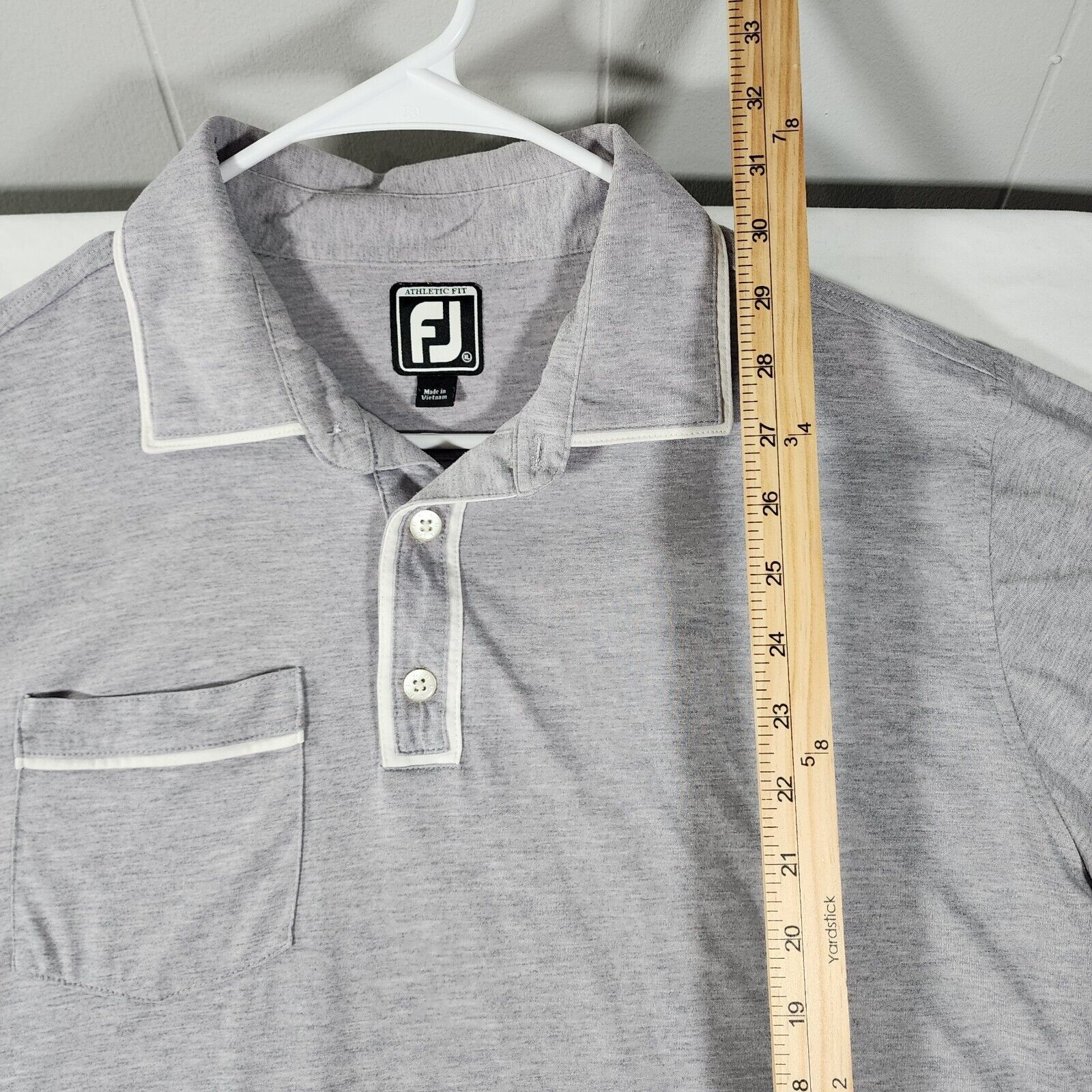 Footjoy FJ Golf Polo Shirt Adult XL Athletic Fit Gray Performance Size US XL / EU 56 / 4 - 7 Thumbnail