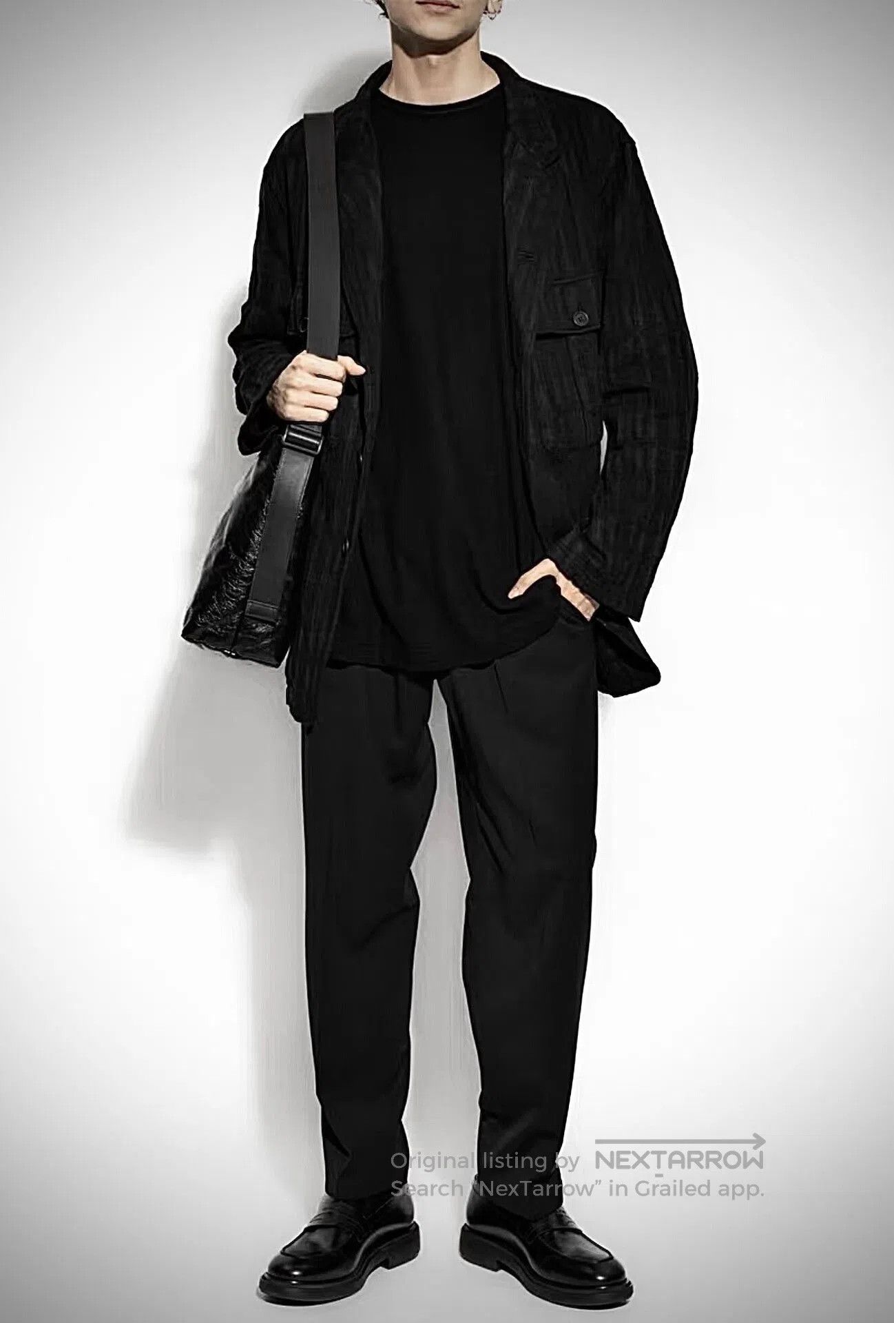 Yohji Yamamoto Yohji Yamamoto Black Cotton Long Sleeve Top. Size US L / EU 52-54 / 3 - 8 Thumbnail