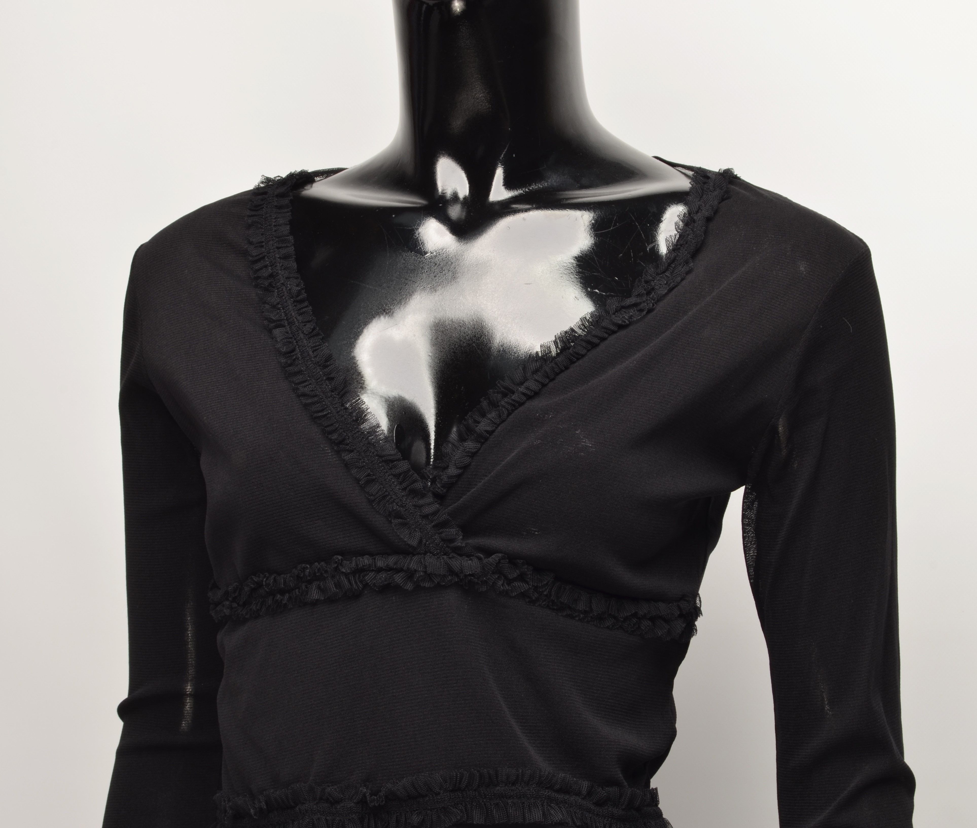 Other Vintage Axara French Fairy Mesh Long Sleeve Top Size S / US 4 / IT 40 - 2 Thumbnail