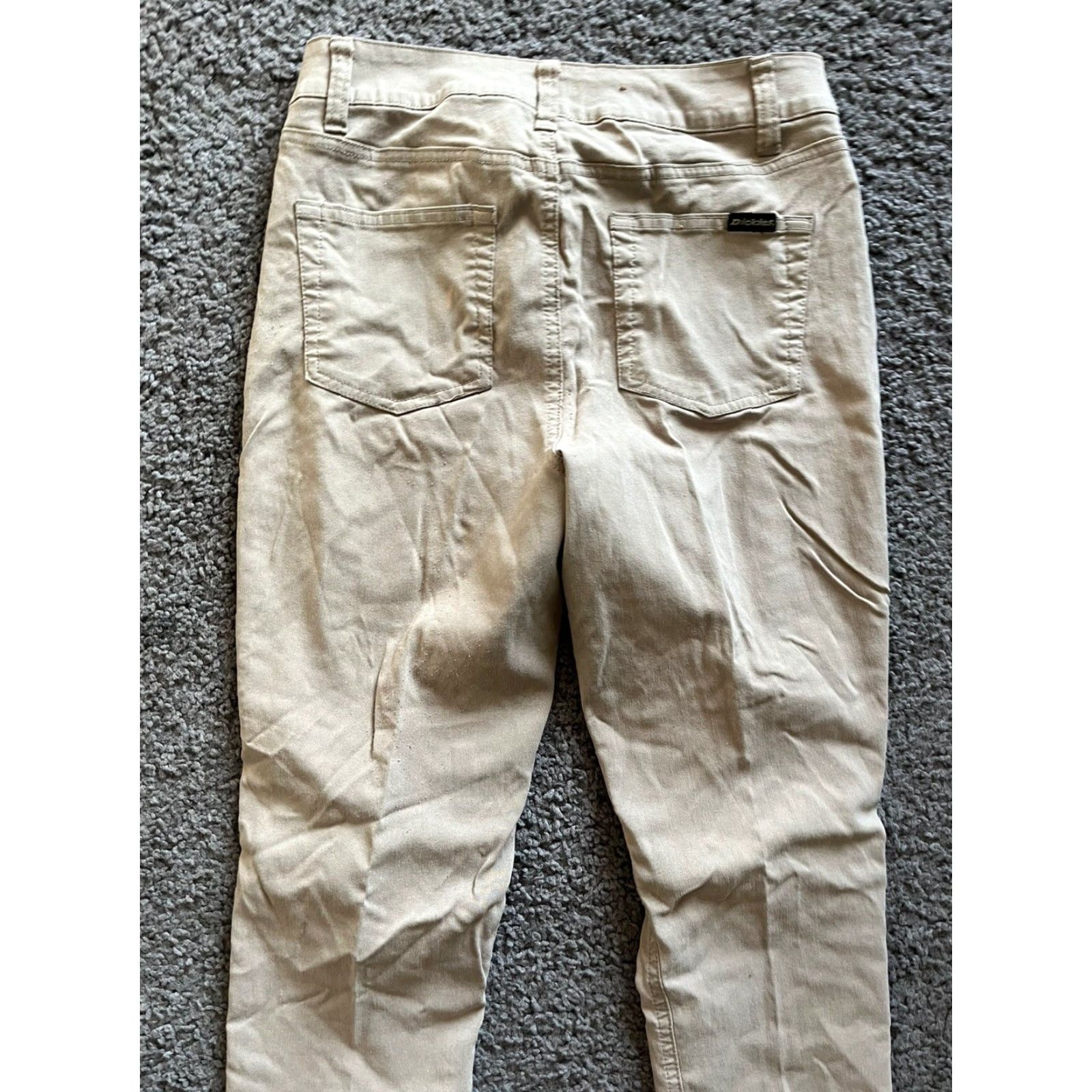 Dickies Dickies Pants Skinny Twill Pockets Juniors 7 Beige Mid Rise Stretch Womens Size ONE SIZE - 4 Thumbnail