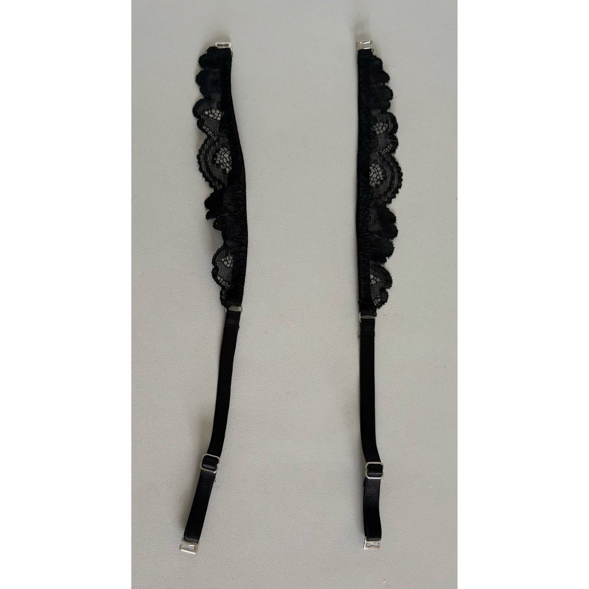 Vintage Black Lace Bra Straps Hosiery Lingerie Matching Pair Set 🖤 Size ONE SIZE - 1 Thumbnail