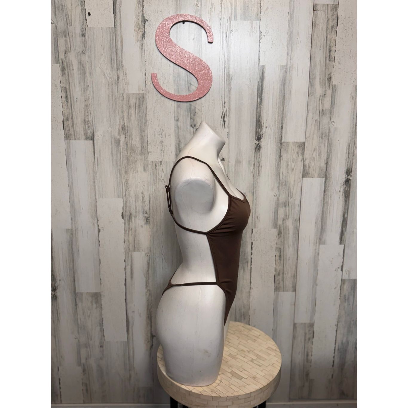 Other Brown Spaghetti Strap Bodysuit | Sleek Minimal One Piece Size Small Size S / US 4 / IT 40 - 3 Thumbnail