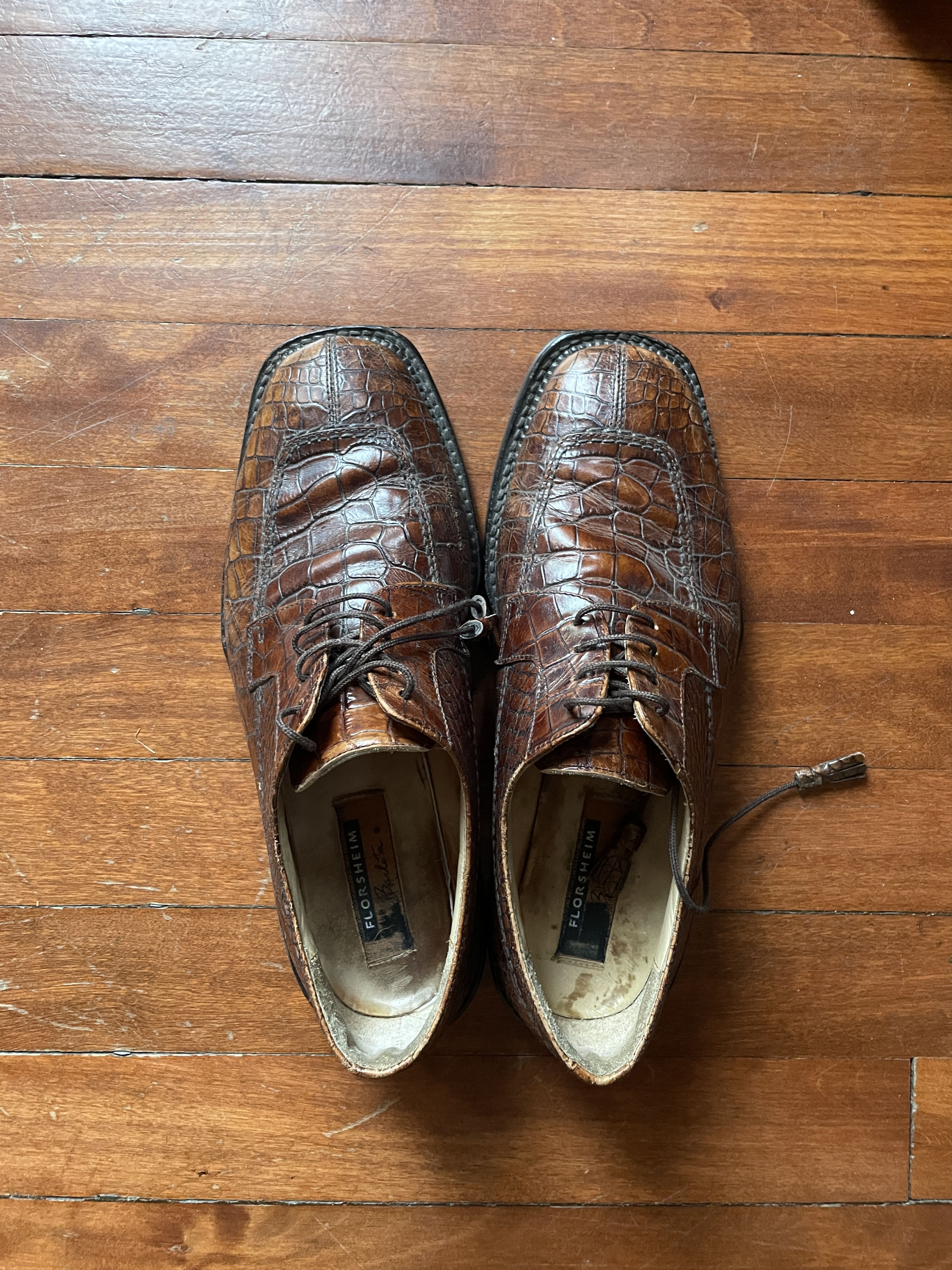 Other Faux crocodile brown faux leather shoes Size US 8.5 / EU 41-42 - 1 Thumbnail