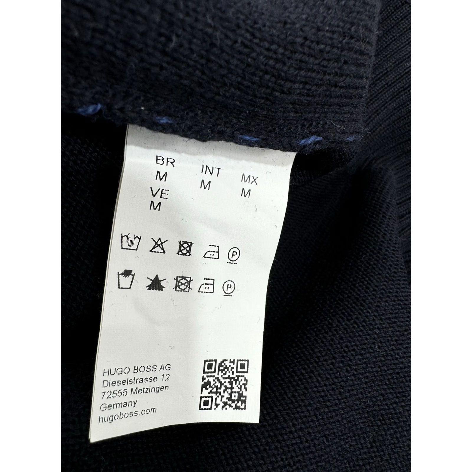 Hugo Boss HUGO BOSS Merino Wool Full Zip Knit Mens M Sweater Jacket Blue Size US M / EU 48-50 / 2 - 5 Thumbnail