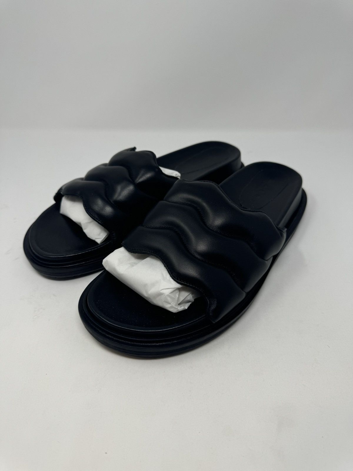 Marni Fussbett Black Leather Padded Sandal Shoe