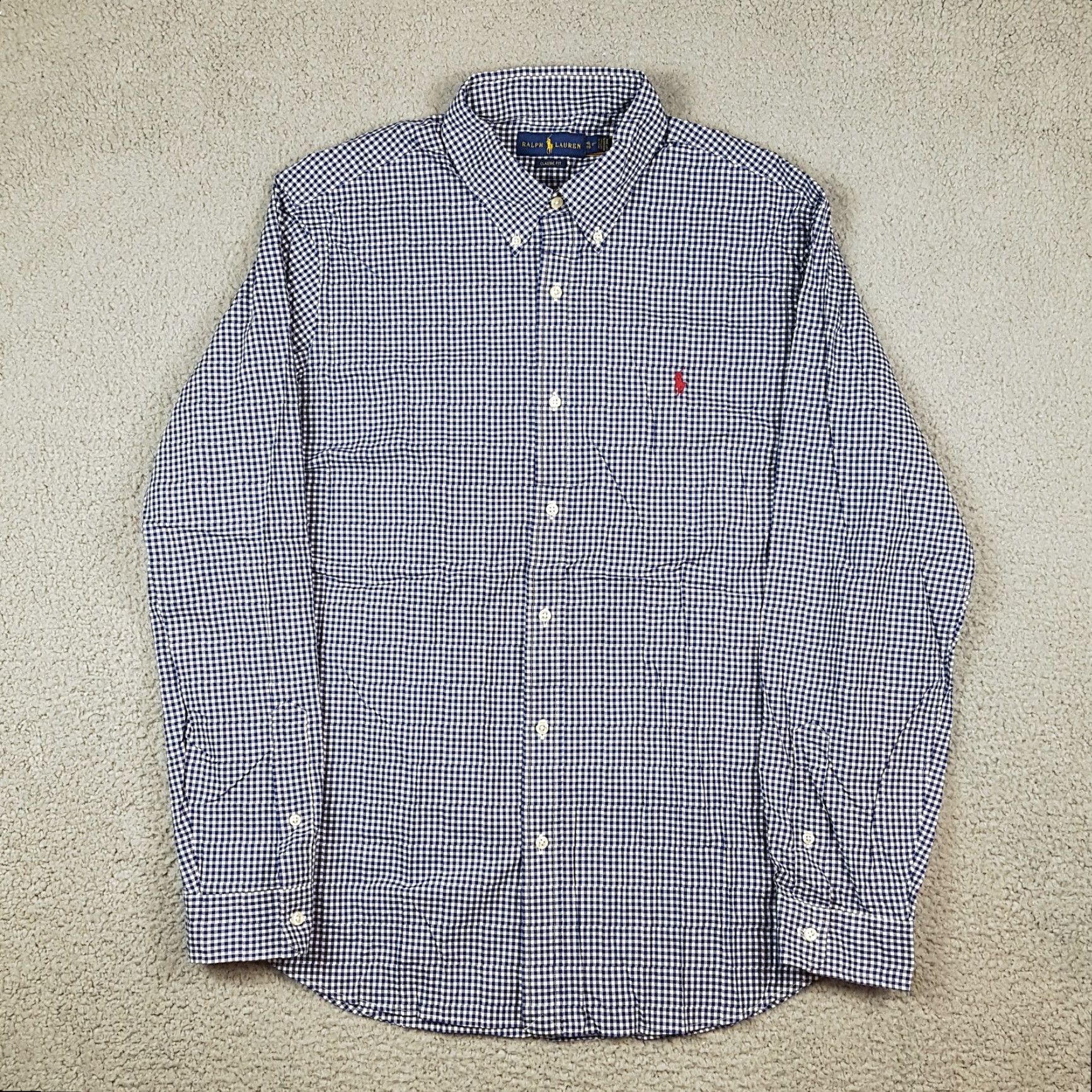 Ralph Lauren VINTAGE Ralph Lauren Men’s Button-Down Shirt XL Blue Gingham Plaid Long Sleeve Collared Casual Workwear 90s Size US XL / EU 56 / 4 - 2 Thumbnail
