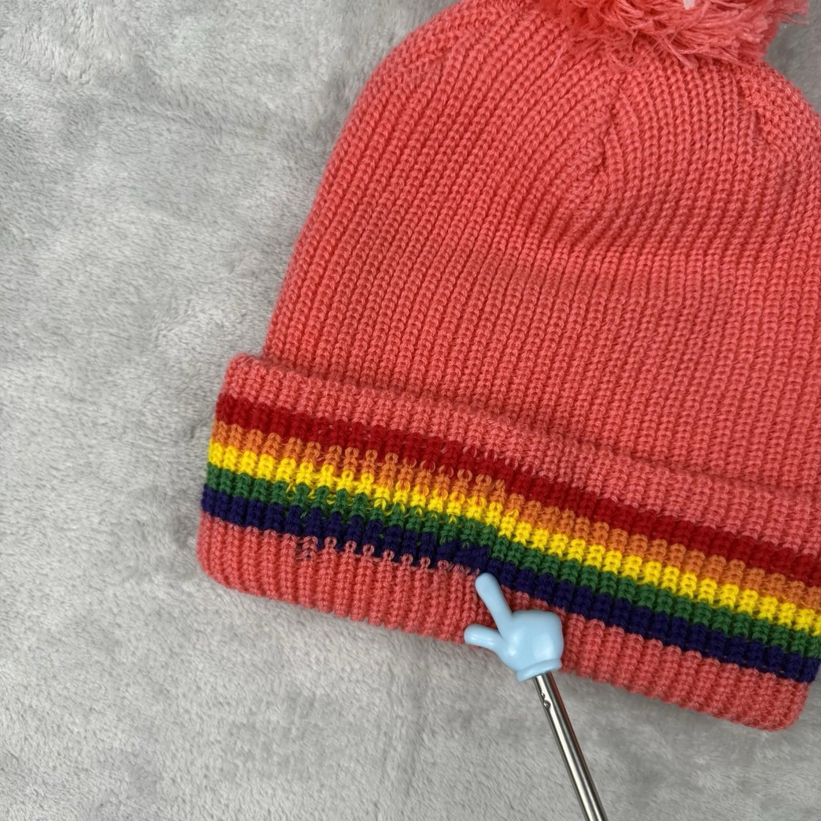 Noah NWT Noah NY Rainbow Stripe Pom Beanie Coral Pink Canada Made Size ONE SIZE - 7 Thumbnail