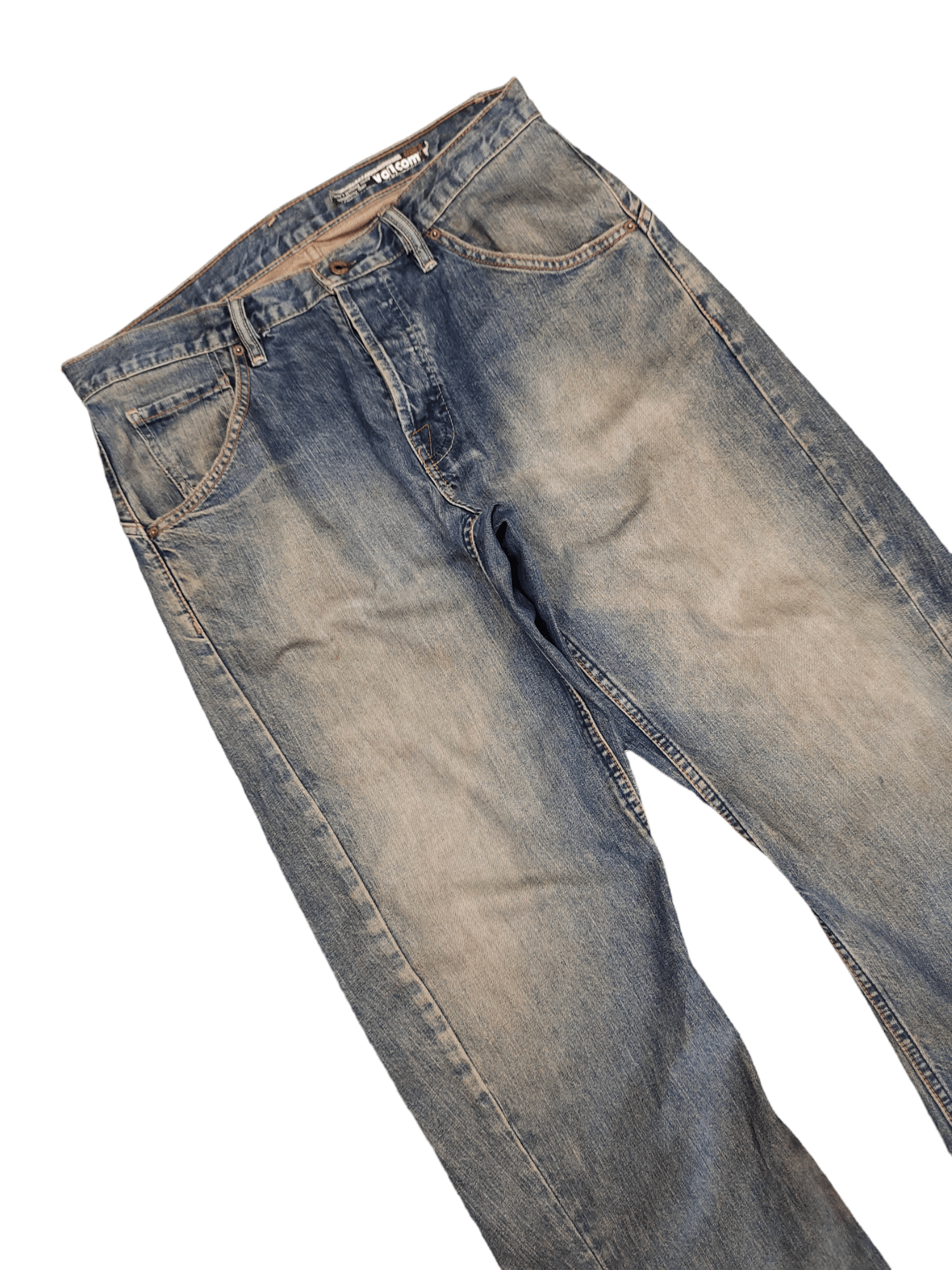 Volcom Baggy Jeans Volcom Distress Faded Wide Leg Jeans Y2k Jnco Size US 34 / EU 50 - 6 Thumbnail