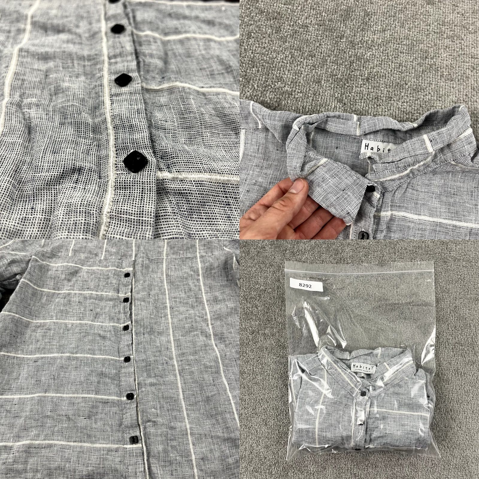 Habitat VINTAGE Habitat Clothes To Live Shirt Womens Medium Blue Gray Linen Blouse Minimalist Size M / US 6-8 / IT 42-44 - 8 Thumbnail