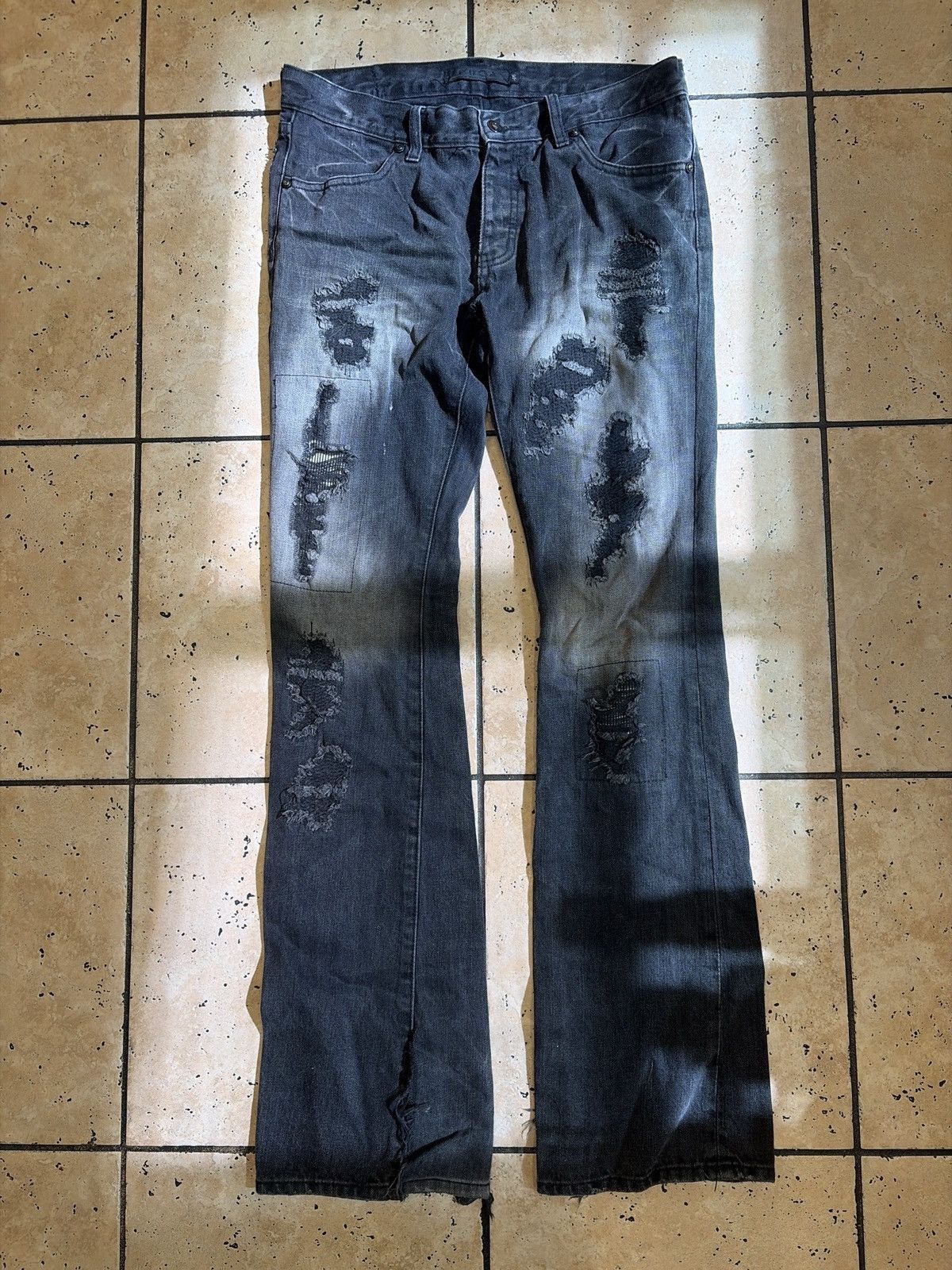 Japanese Brand FUGA Flared Repaired Denim Size US 29 - 1 Thumbnail