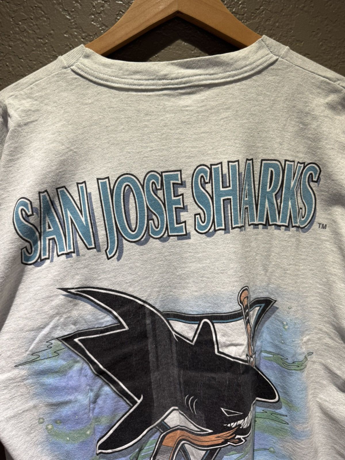 Salem Sportswear Vintage Salemsportsware San Jose Sharks Tee XL Grey Printed Size US XL / EU 56 / 4 - 9 Thumbnail